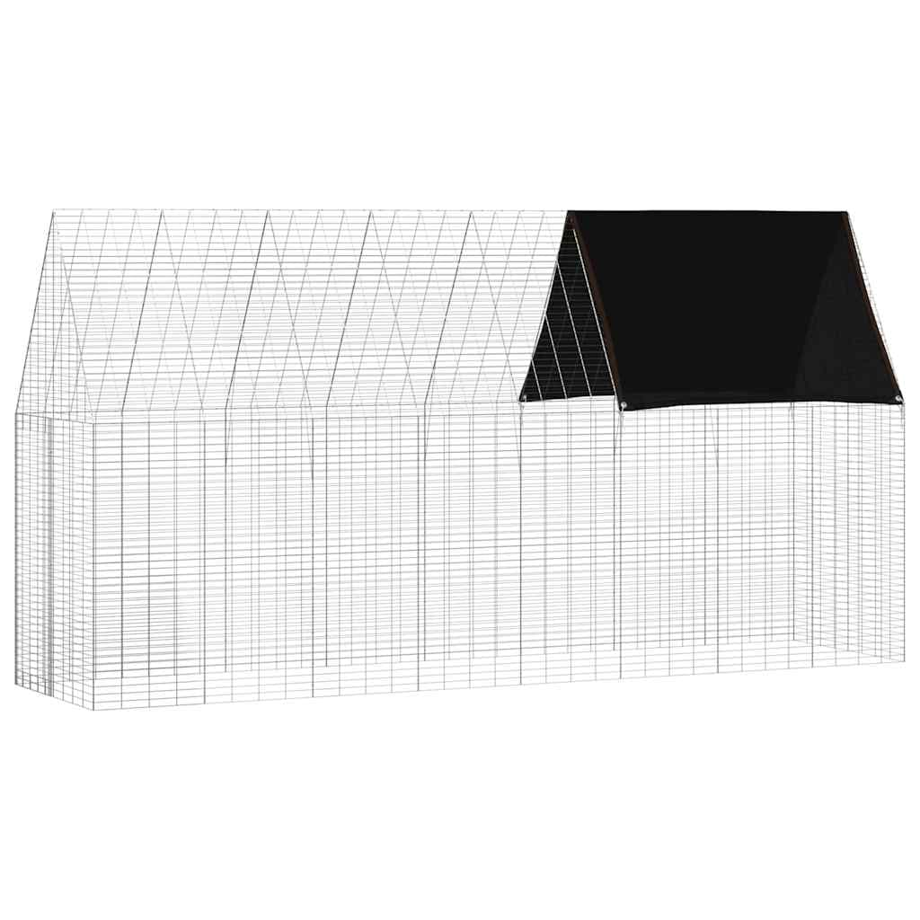 vidaXL Gaiola para Coelhos Prateado 400 x 100 x 210 cm Aço Galvanizado