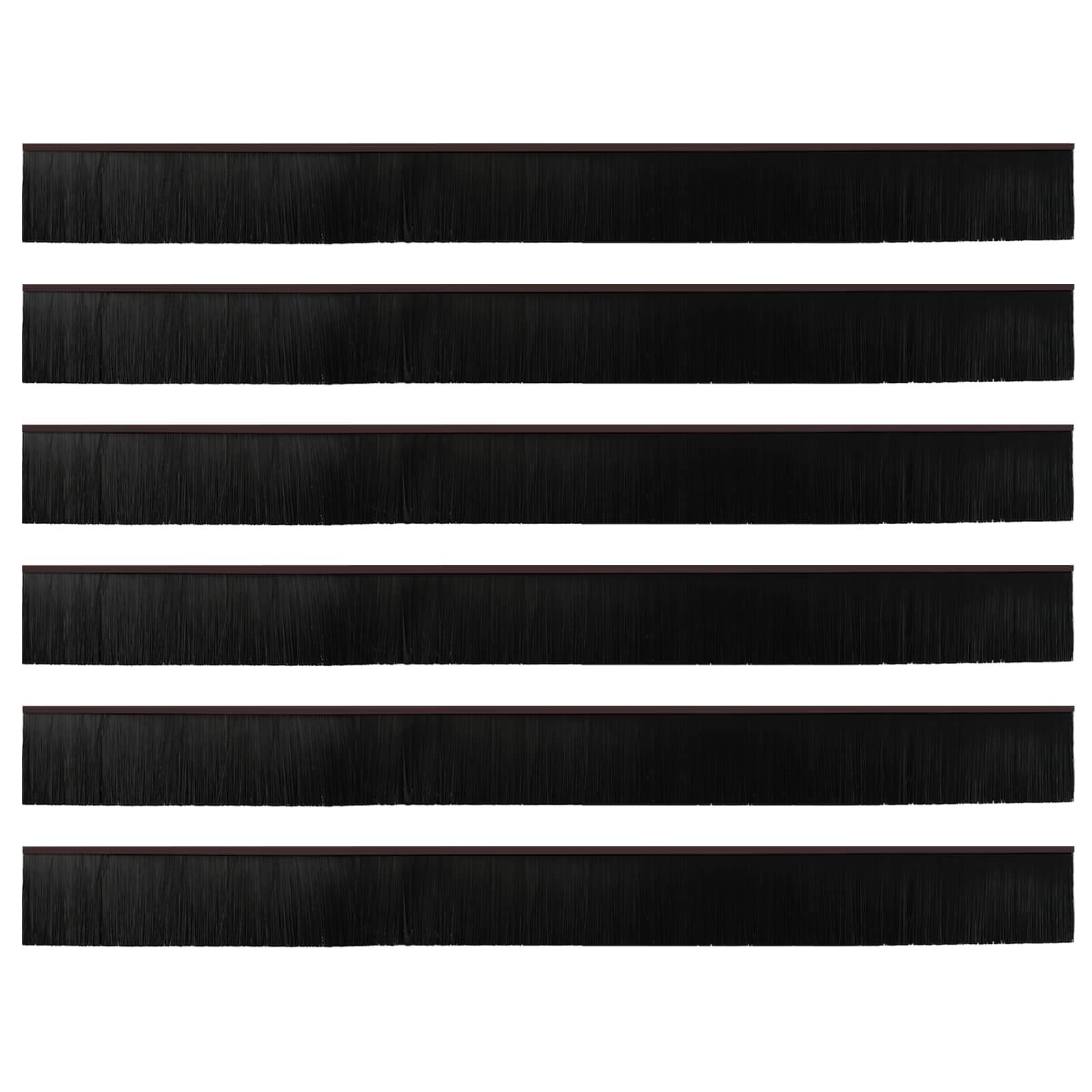 vidaXL Selos de Escovas para Porta Auto-adesivos 6 pcs Castanho 100 cm