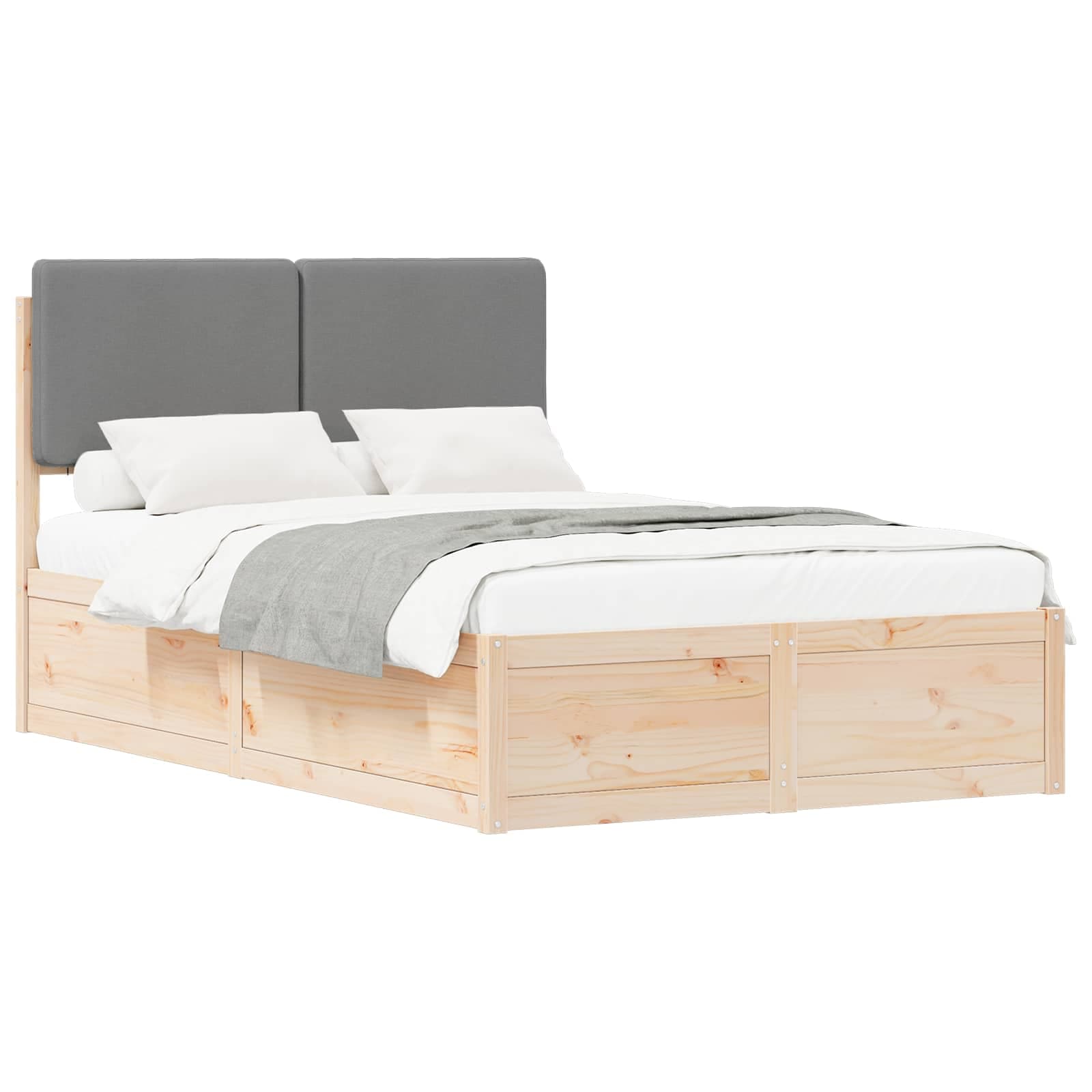 vidaXL Estrutura de Cama com Cabeceira Estofada Cinzento-claro