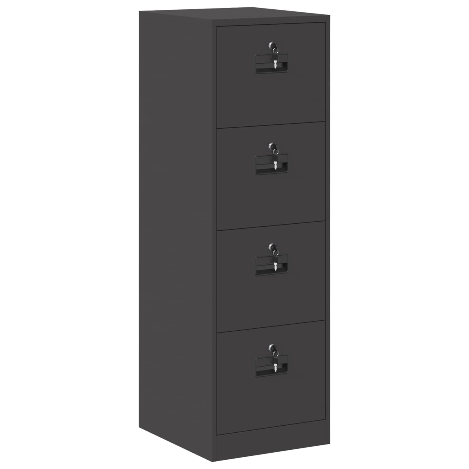 vidaXL Armário de Arquivo com gaveta 2 pcs Preto 44 x 50 x 139 cm