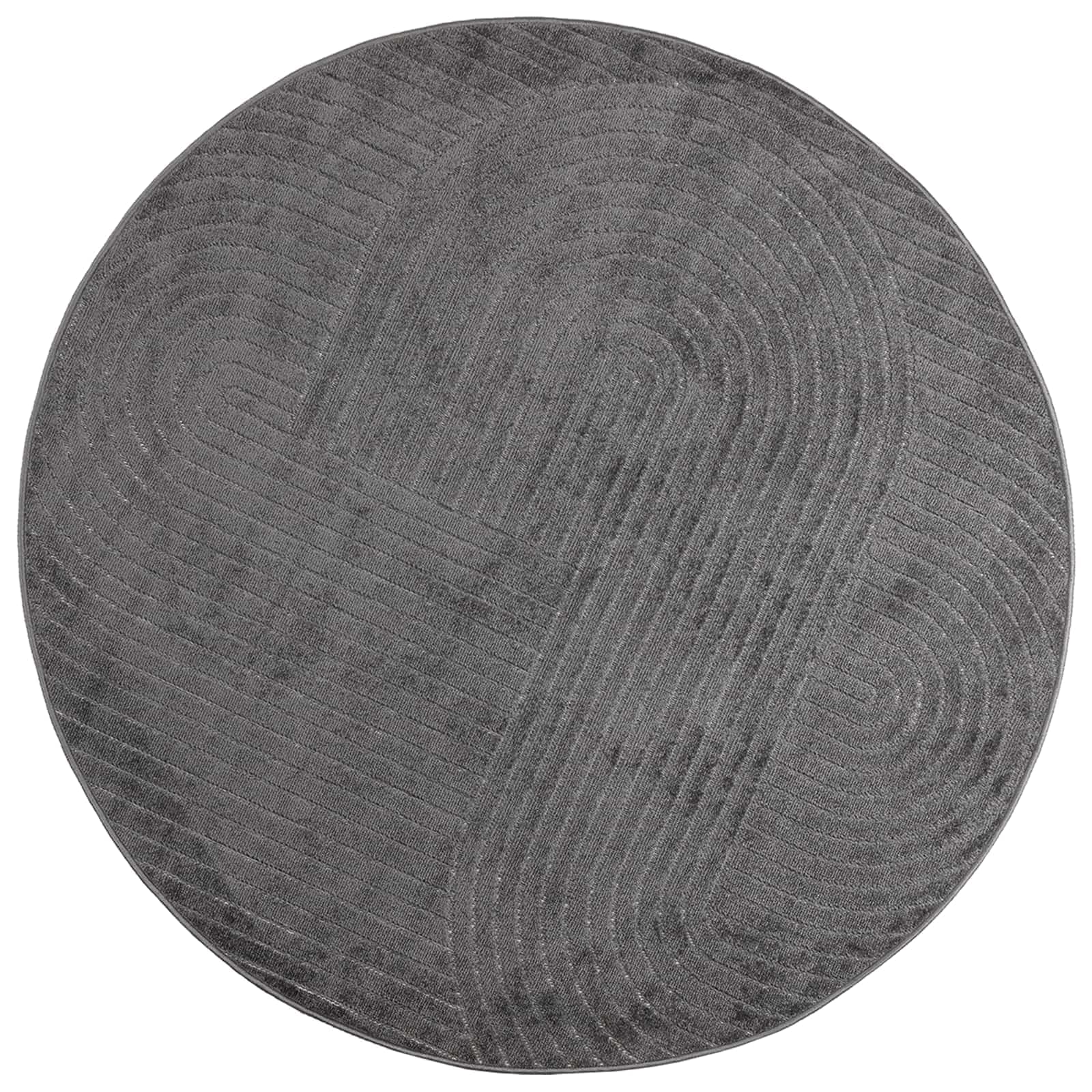 Tapete vidaXL de Área Redondo Palmeras Antracite Ø 160 cm Poliéster - 2675597062