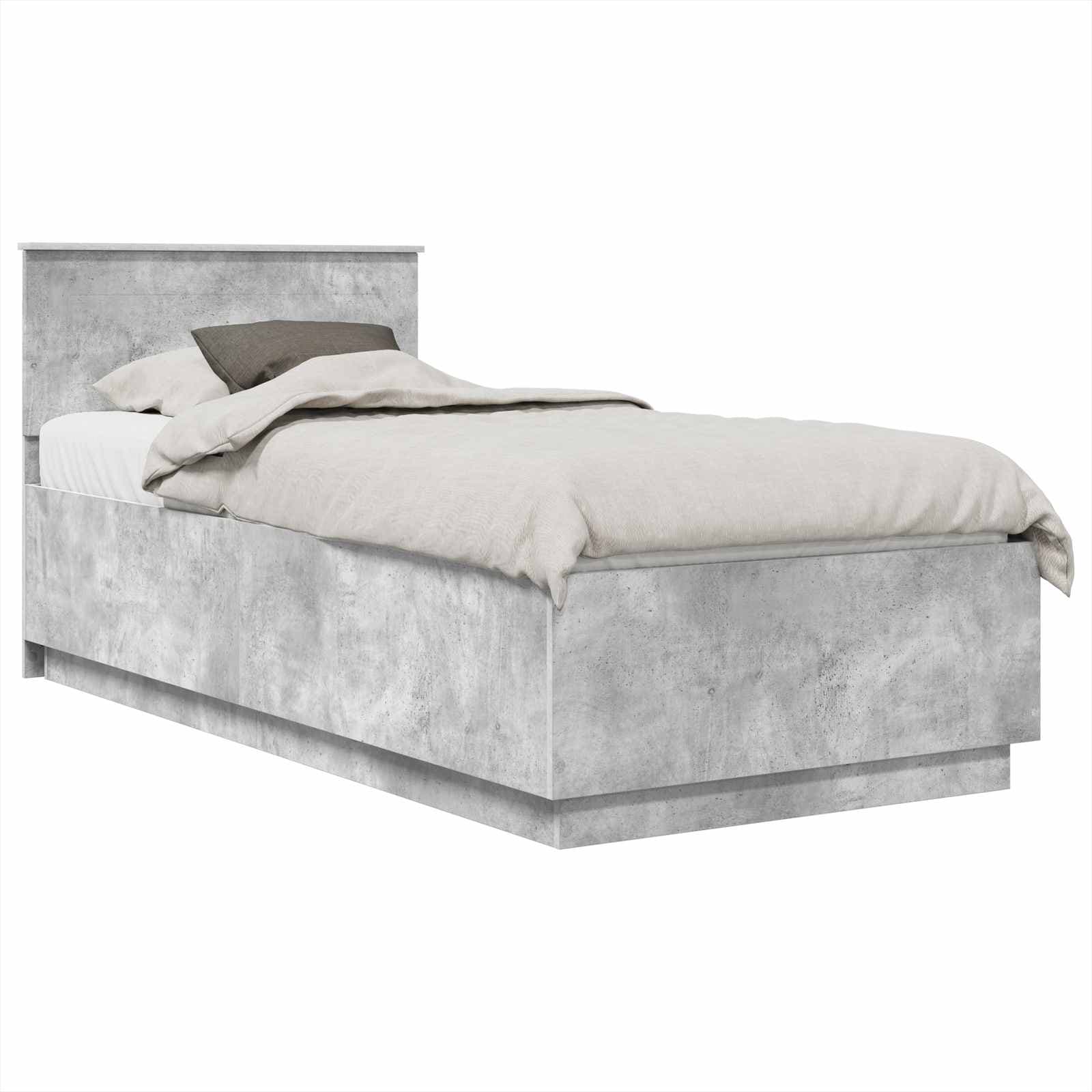 vidaXL Estrutura da Cama com cabeceira Cinzento Cimento 70 x 190 cm