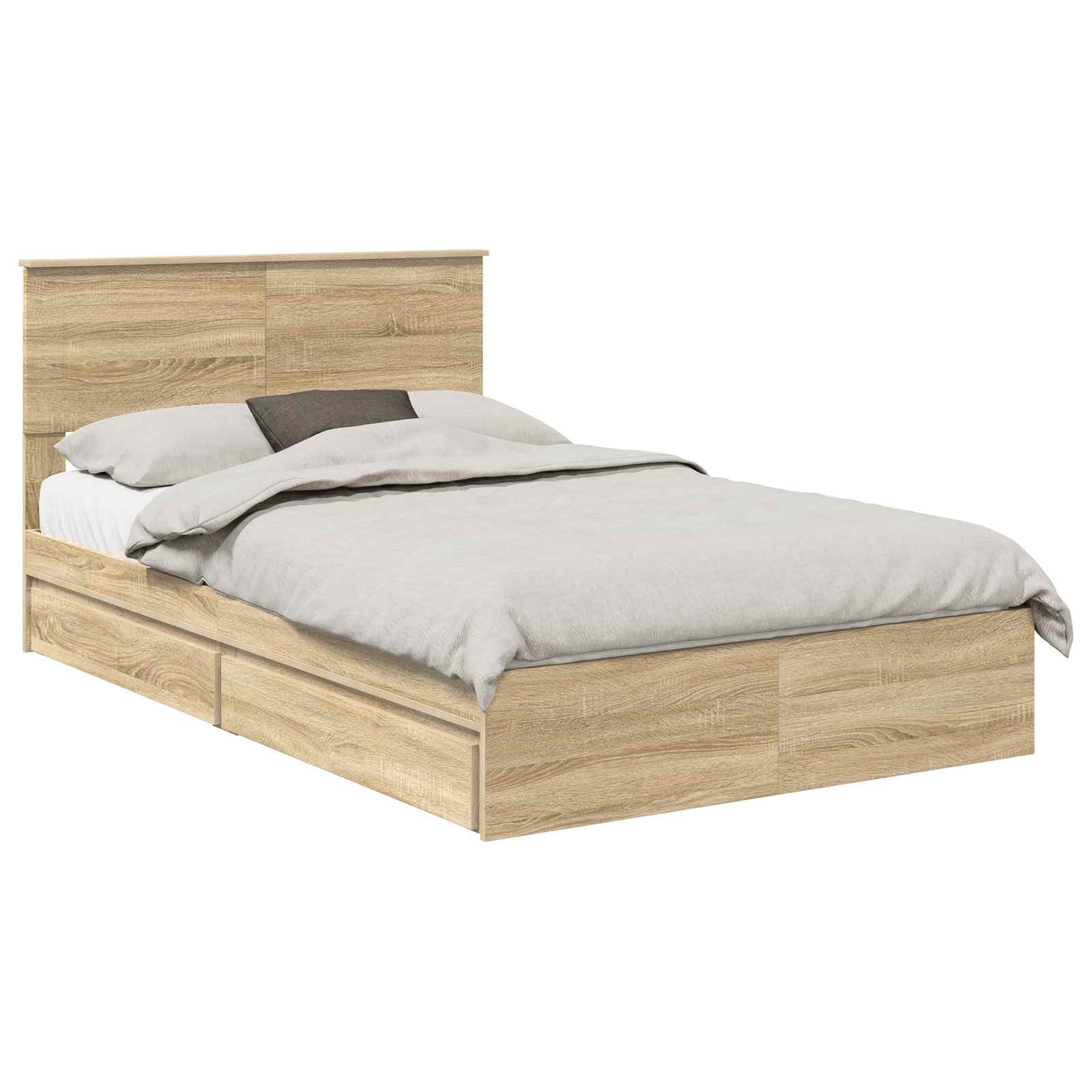 vidaXL Cama com Armazenamento com gaveta Carvalho Sonoma 120 x 200 cm