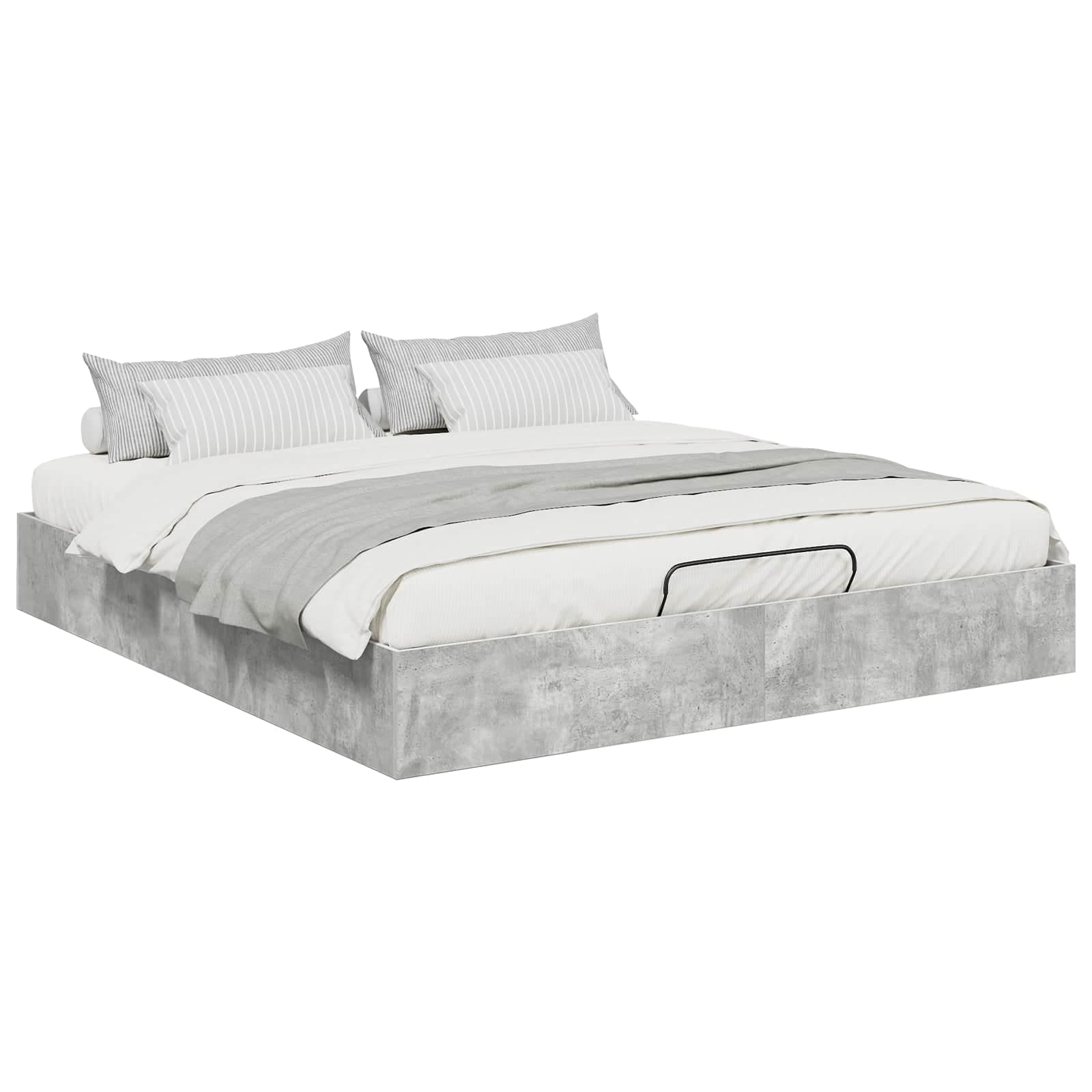 vidaXL Estrutura de Cama Ottoman Concreto 203 x 180 x 25 cm