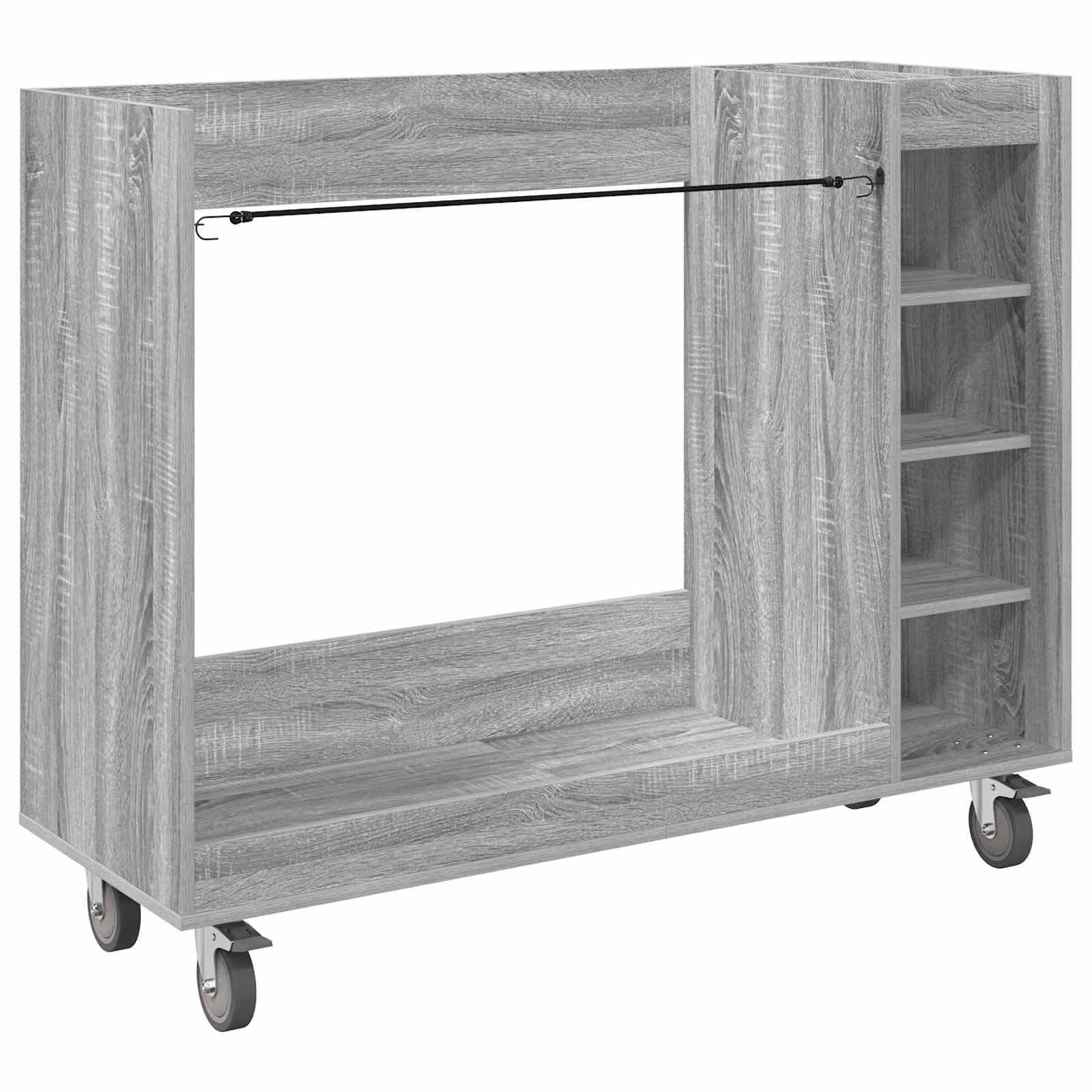 vidaXL Armário de Golfe com roda Liso Cinza Sonoma 120 x 45 x 98 cm