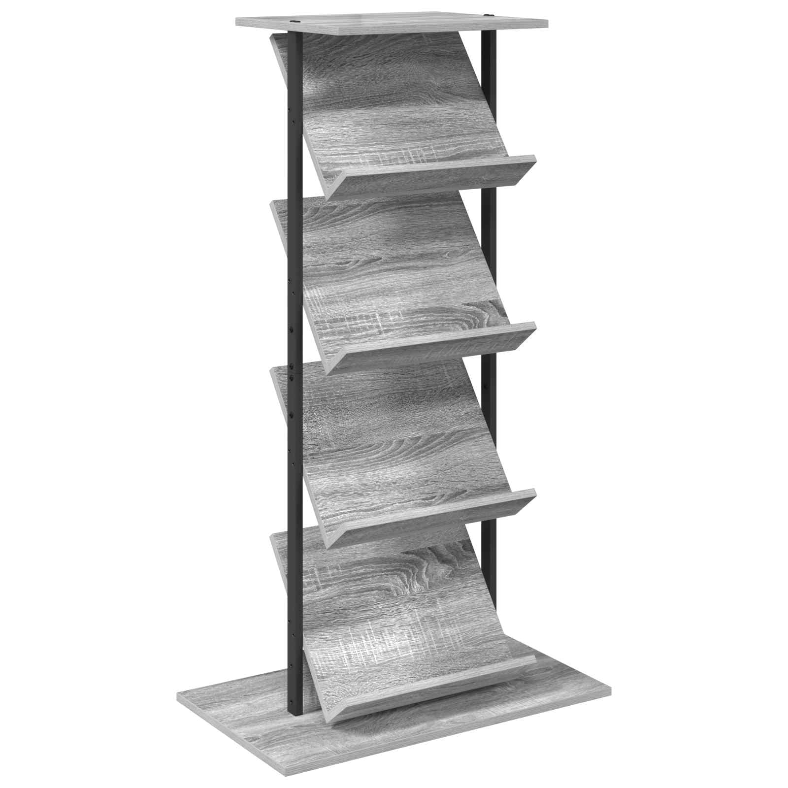 vidaXL Estante de Revistas Cinza Sonoma 68 x 40 x 123.5 cm