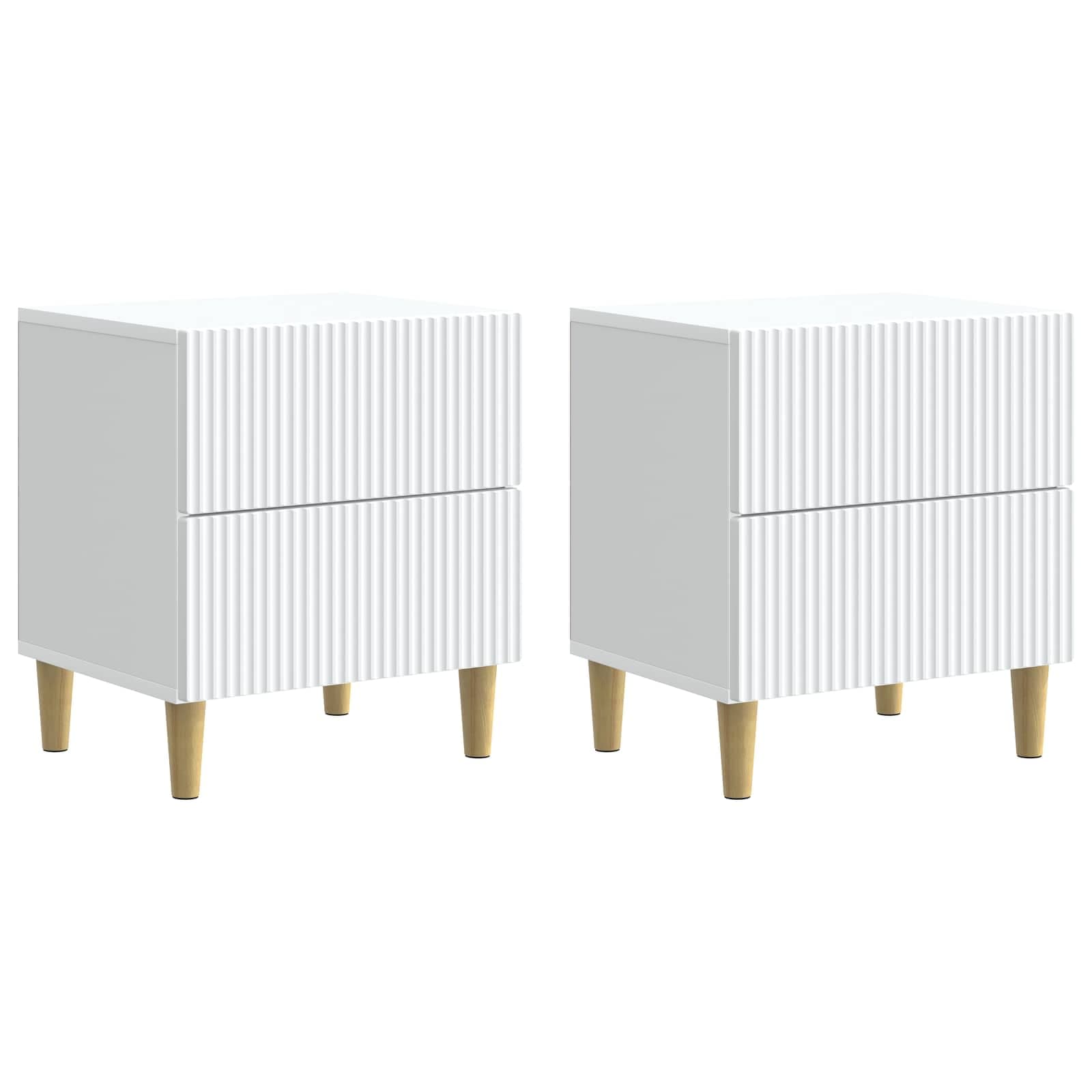 vidaXL Armário de Cabeceira com gaveta 2 pcs Branco 43 x 34,5 x 48 cm