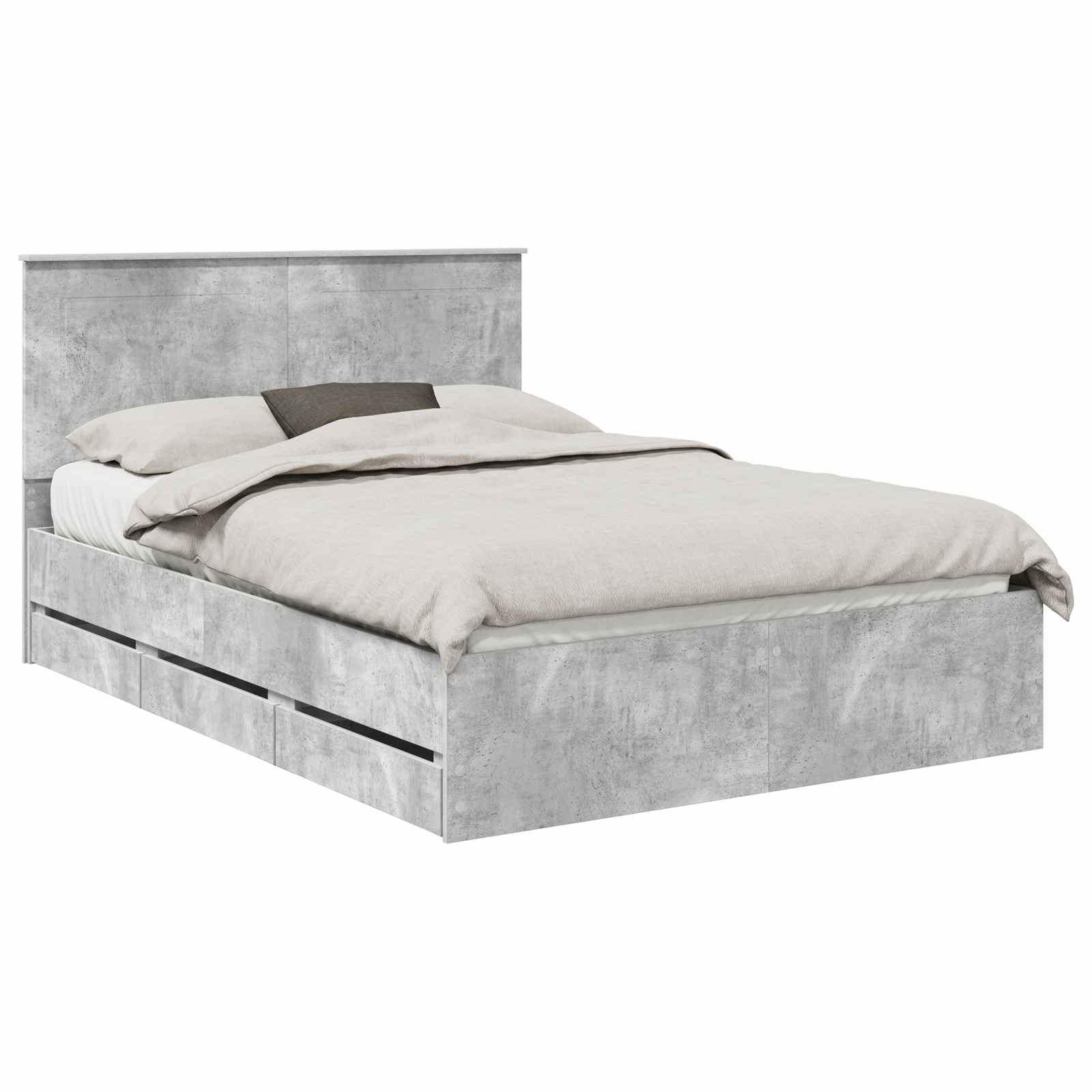 vidaXL Estrutura da Cama Cinzento 160 x 200 cm Madeira de Engenharia