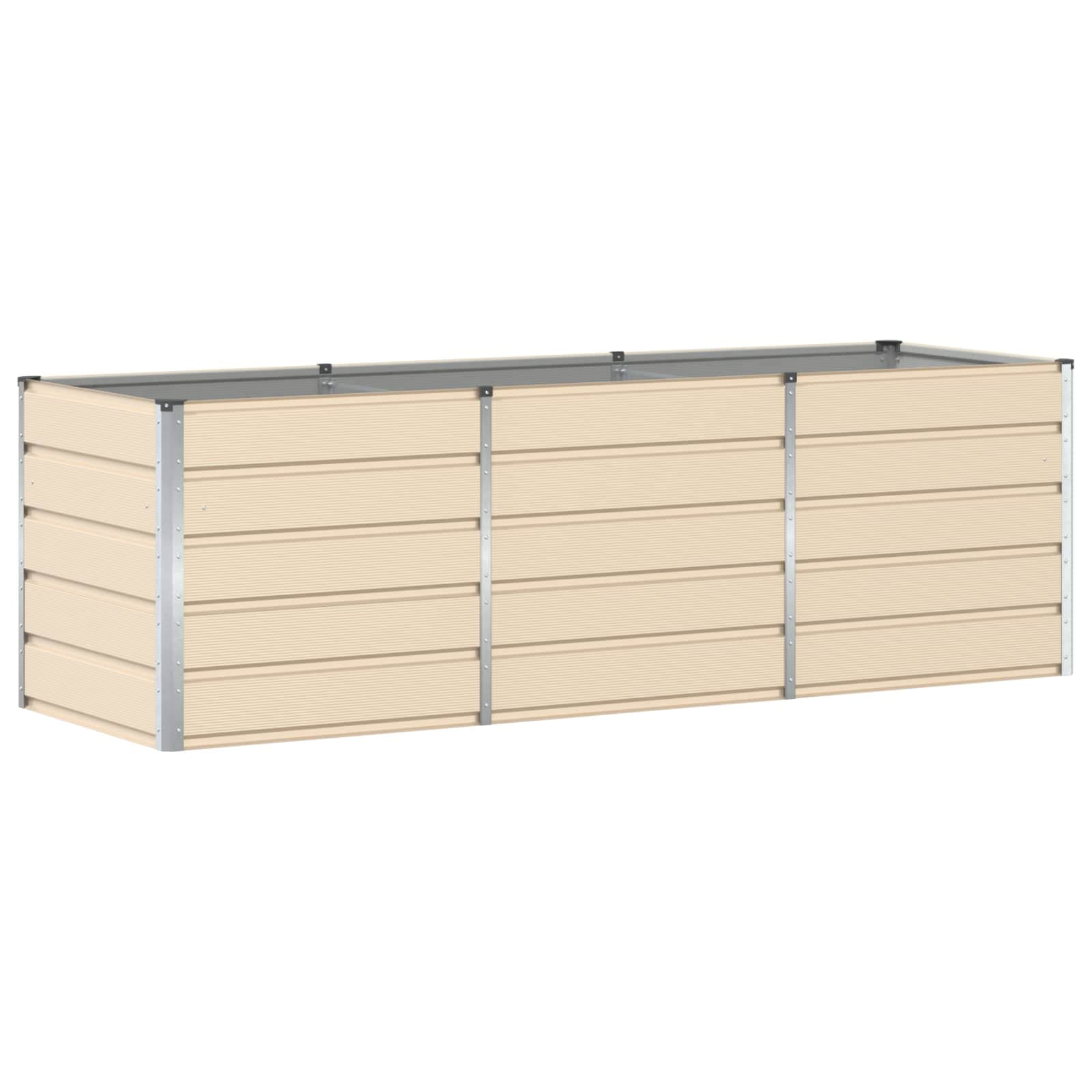vidaXL Floreira Ivory 240 x 80 x 75 cm Aço