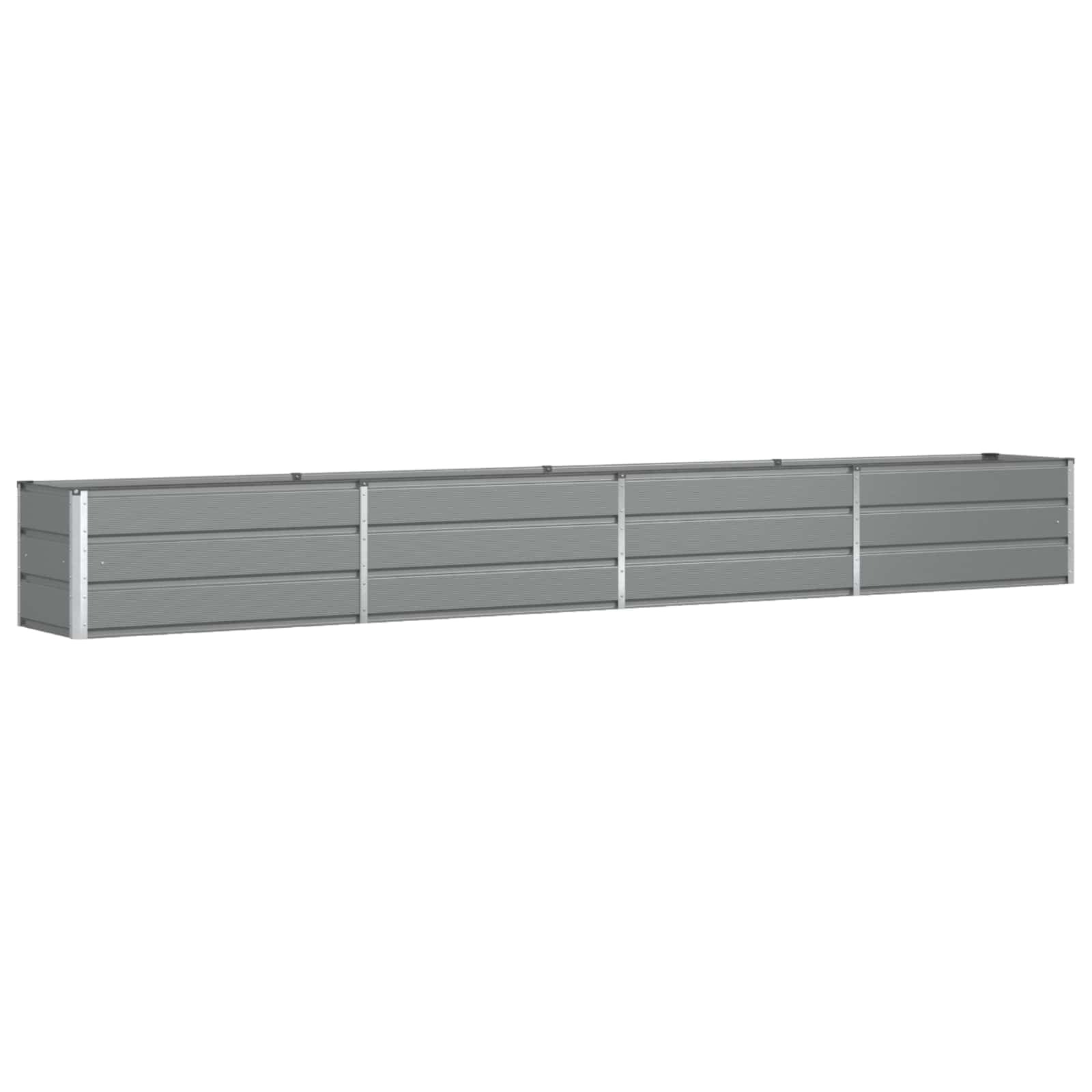 vidaXL Floreira Cinzento-claro 385 x 50 x 45 cm Aço Galvanizado