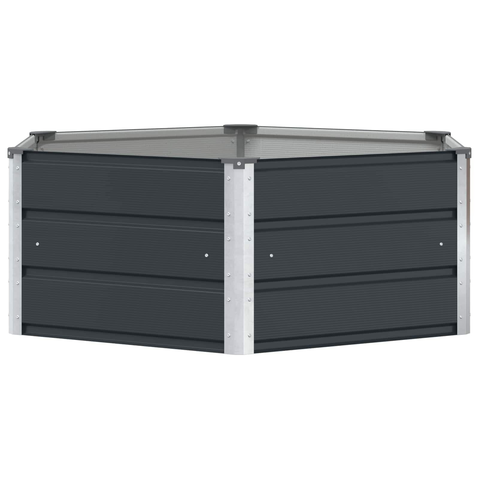 vidaXL Floreira Antracite 129 x 129 x 45 cm Aço