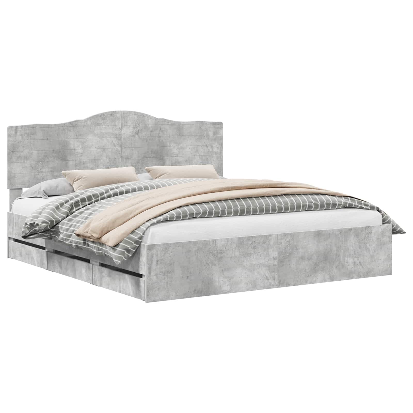vidaXL Estrutura da Cama com gaveta Cinzento Cimento 180 x 200 cm