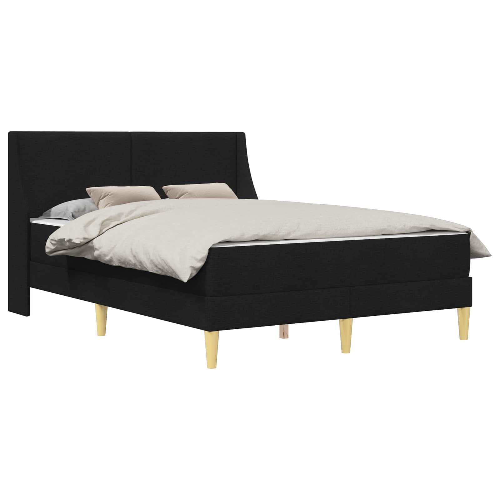 vidaXL Estrutura de cama com colchão Preto 160 x 200 cm Poliéster
