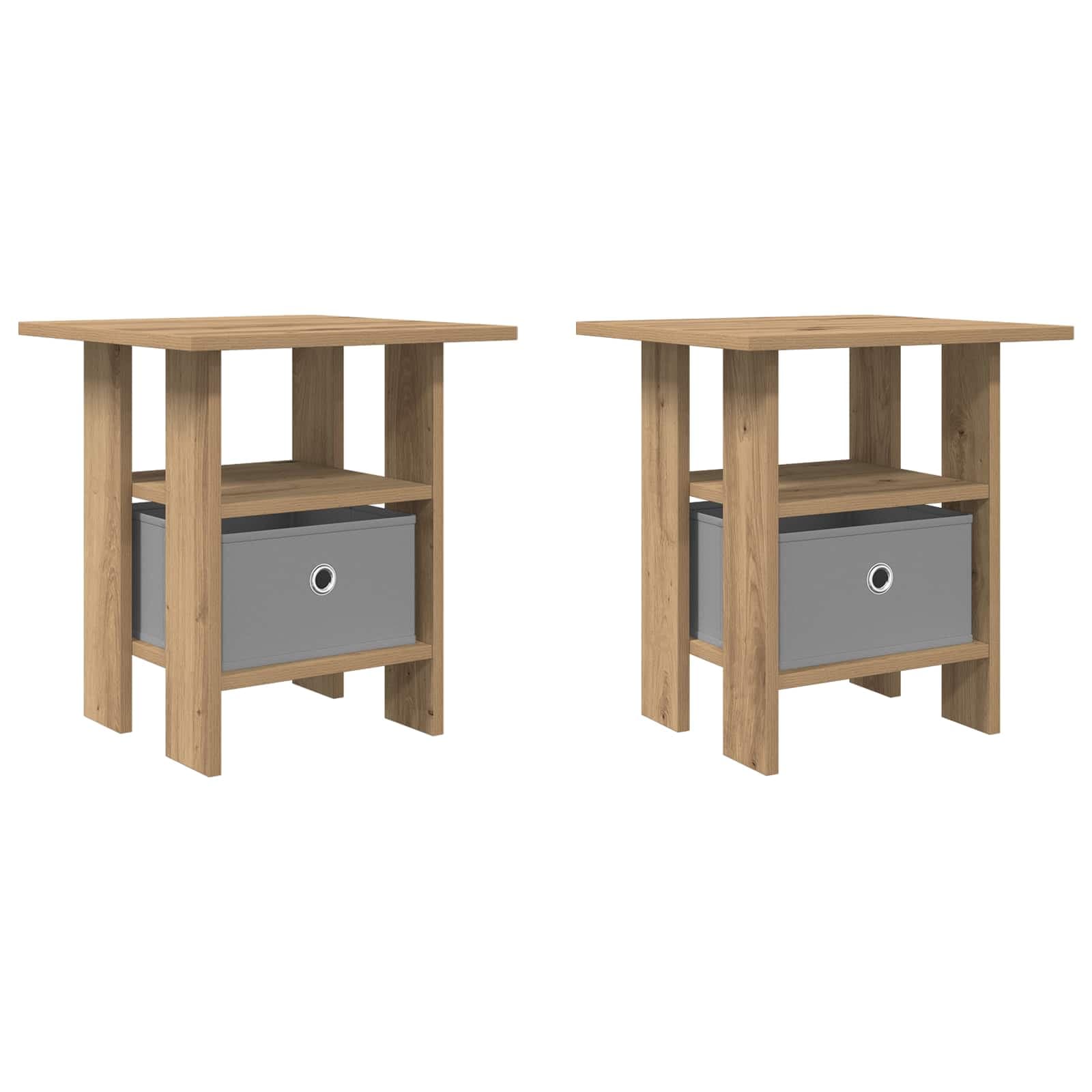 vidaXL Mesa-de-cabeceira 2 pcs Carvalho Artesanal 41 x 40 x 45 cm