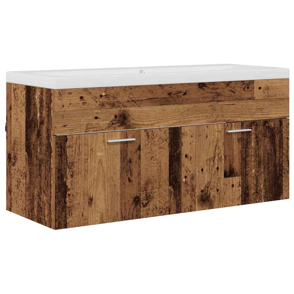 vidaXL Armário de Banheiro com porta Madeira antiga 100 x 38,5 x 46 cm