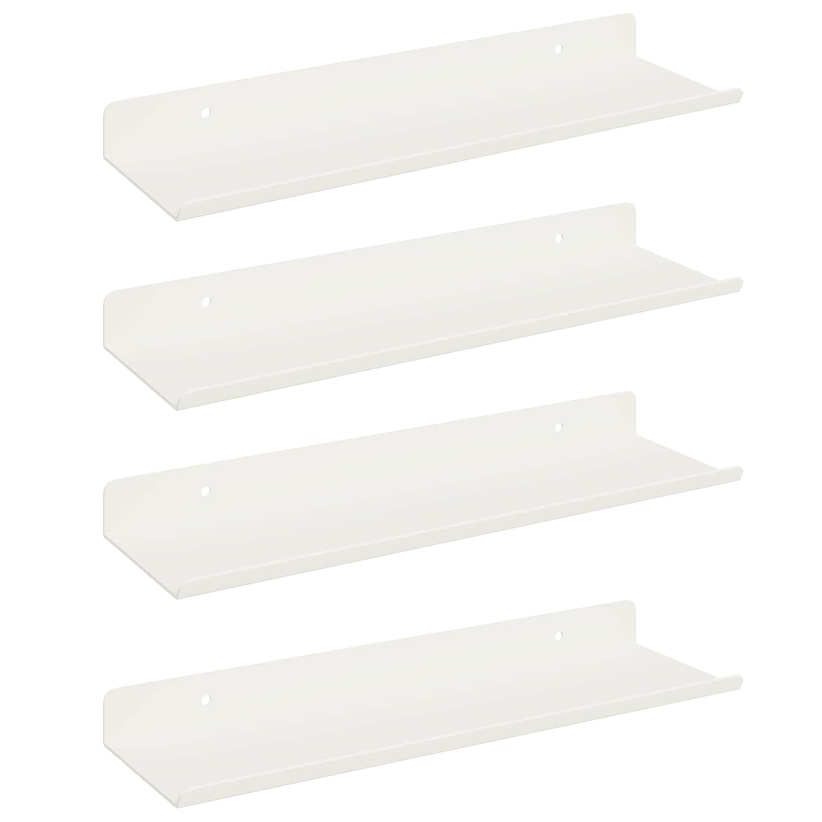 vidaXL Prateleira Flutuante 4 pcs Branco 30 x 9 x 2,5 cm Aço