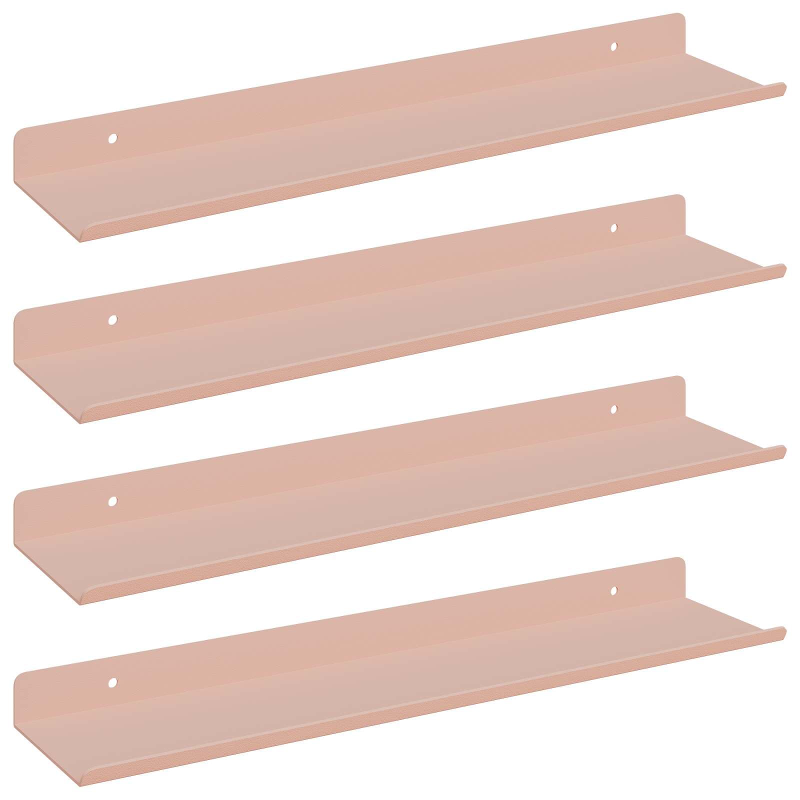vidaXL Prateleira Flutuante 4 pcs Rosa 40 x 8,5 x 2,5 cm Aço
