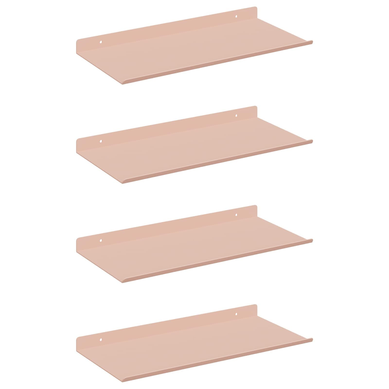vidaXL Prateleira Flutuante 4 pcs Rosa 40 x 18 x 2,5 cm Aço