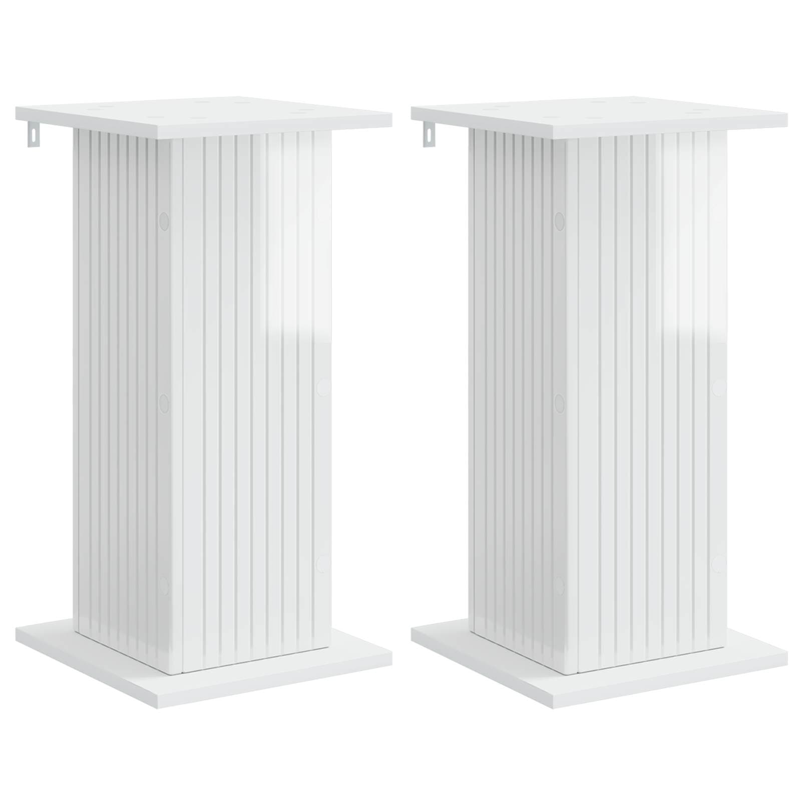 vidaXL Suporte para Plantas 2 pcs Branco Brilhante 30,5 x 30 x 60,5 cm