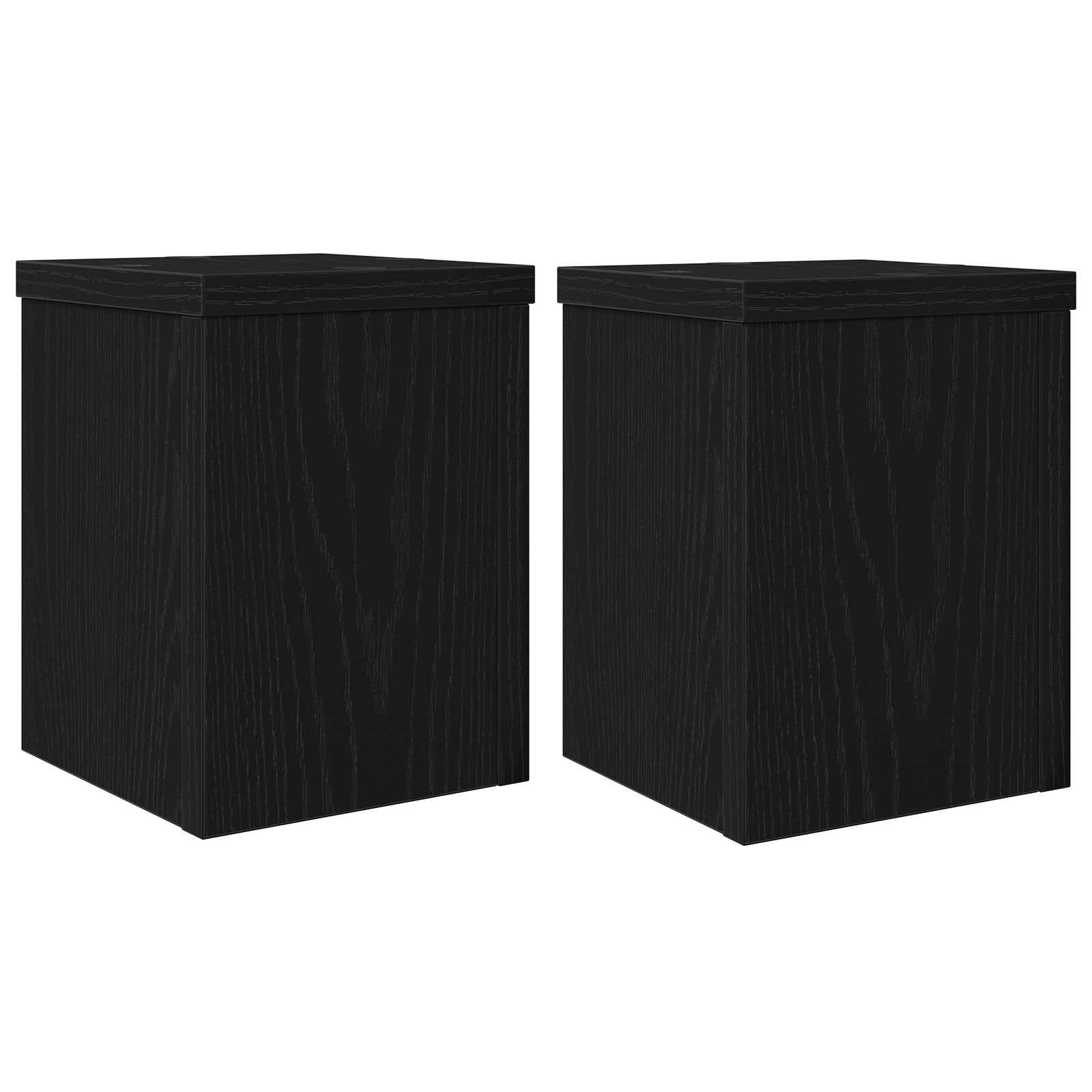 vidaXL Suporte para Plantas 2 pcs Carvalho Preto 15 x 15 x 20 cm