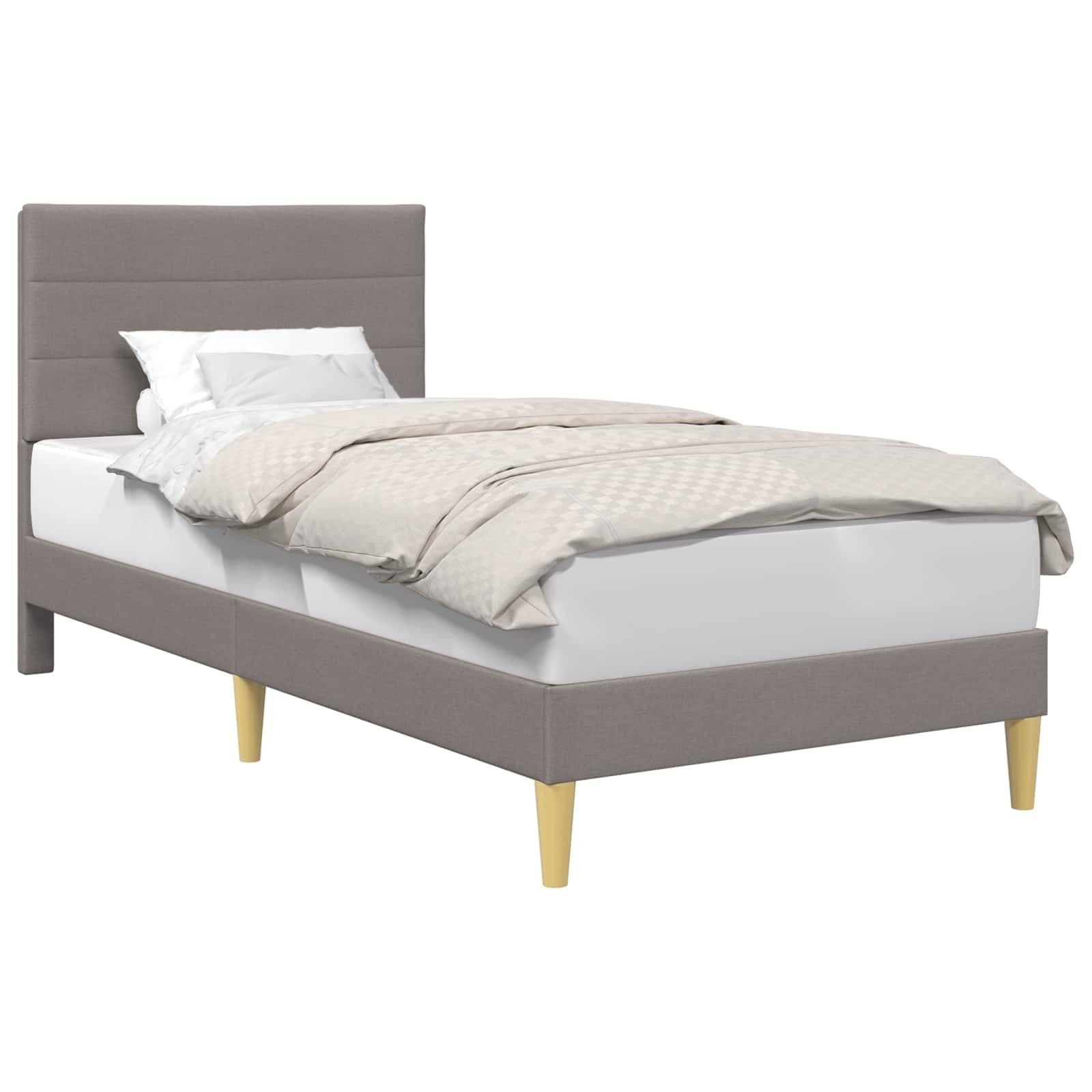 vidaXL Estrutura da Cama Cinzento-acastanhado 90 x 190 cm Tecido