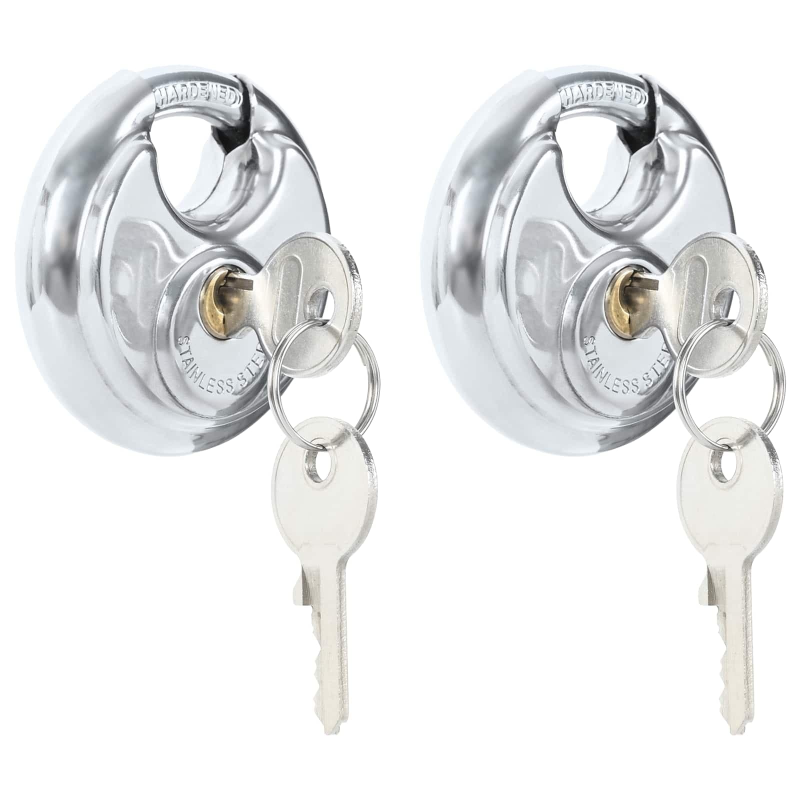 vidaXL Trancas Discus com Chaves 2 pcs Prateado 7 x 2.4 x 7 cm
