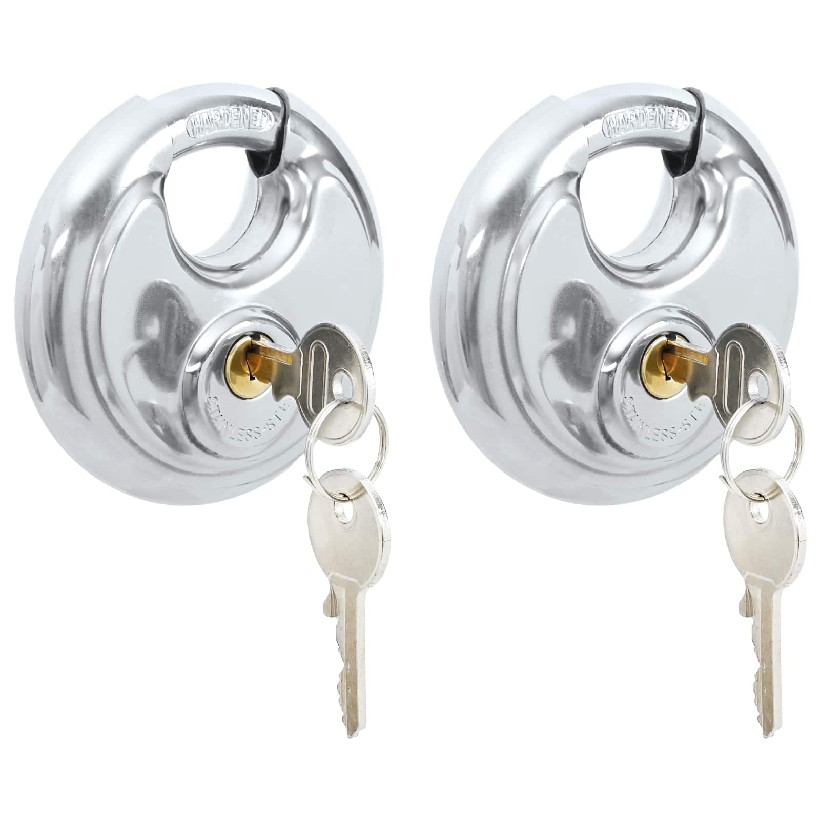 vidaXL Trancas Discus com Chaves 2 pcs Prateado 9 x 2.8 x 9 cm