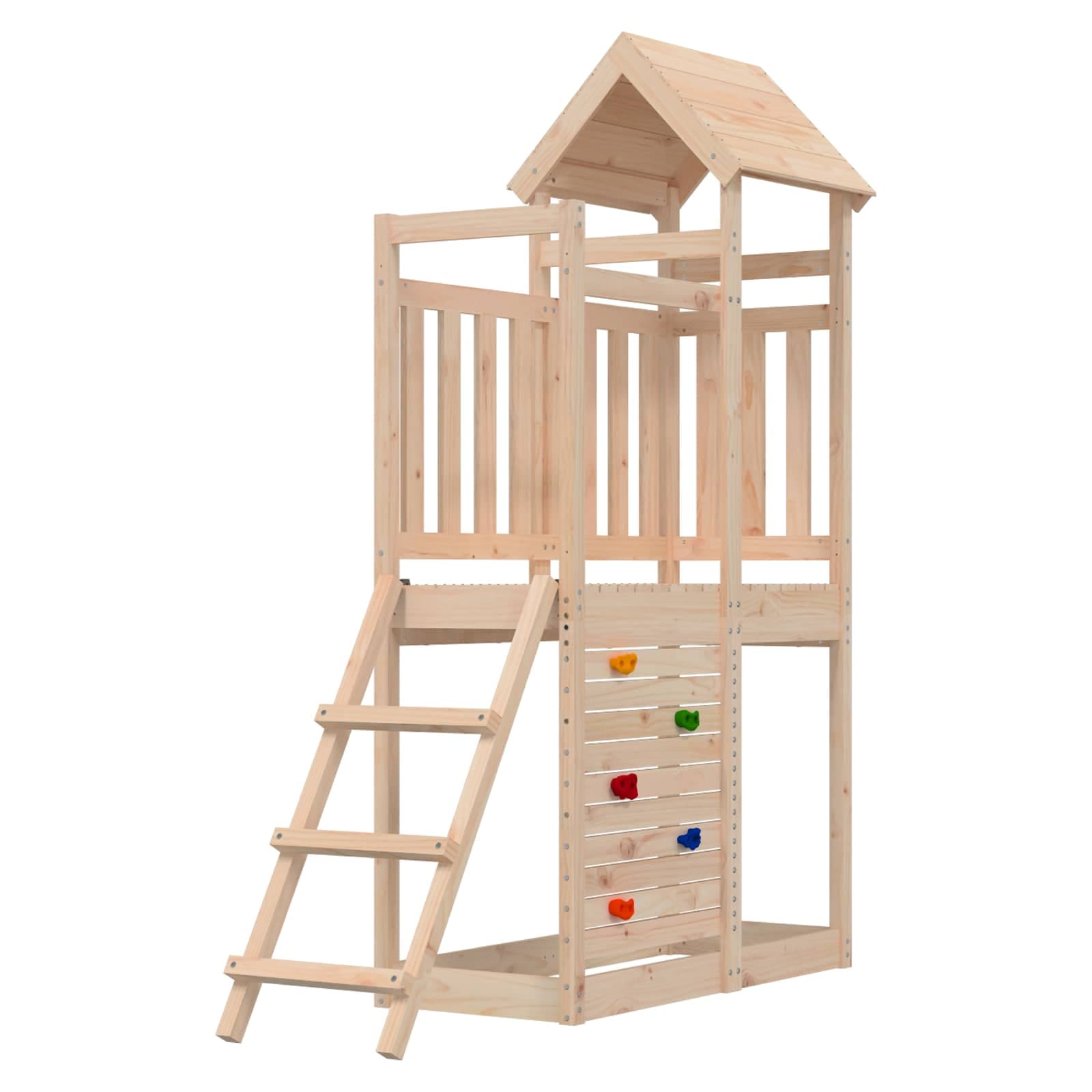 vidaXL Torre de Brincar Castanho Madeira de Pinheiro Sólida