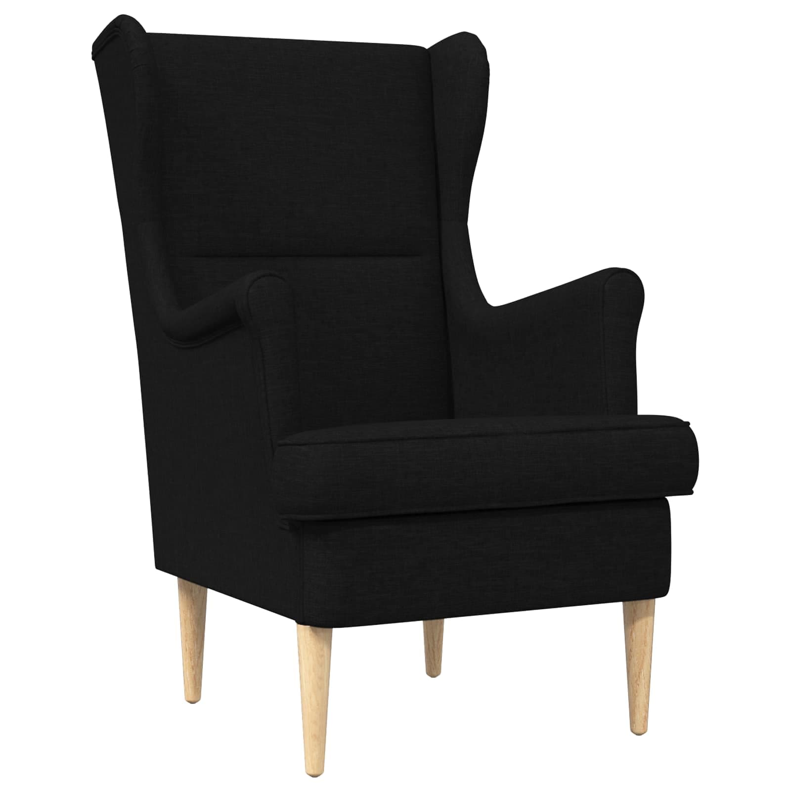 vidaXL poltrona Preto tecido