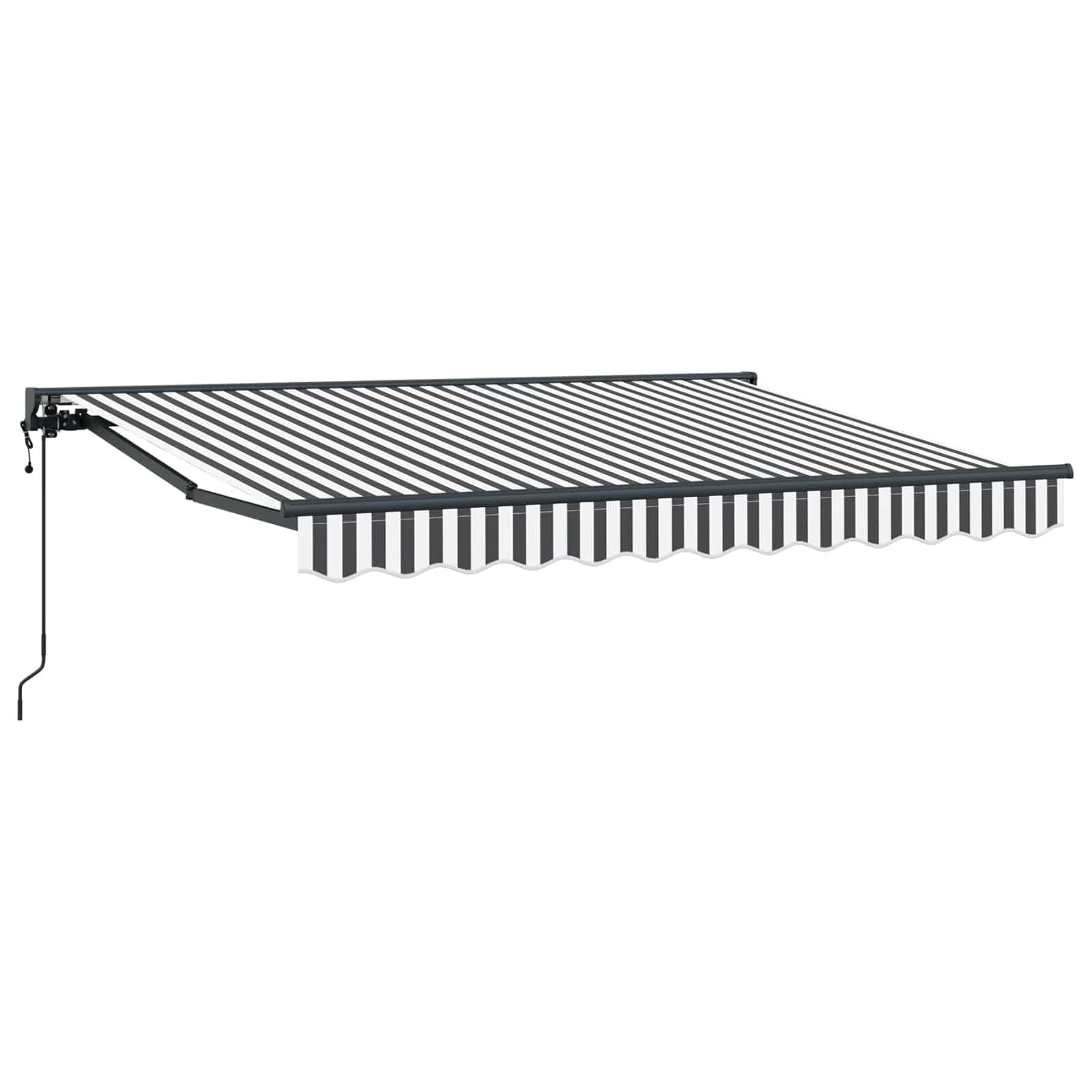 vidaXL Toldo Retrátil Elétrico Antracite e Branco 3 x 2 m