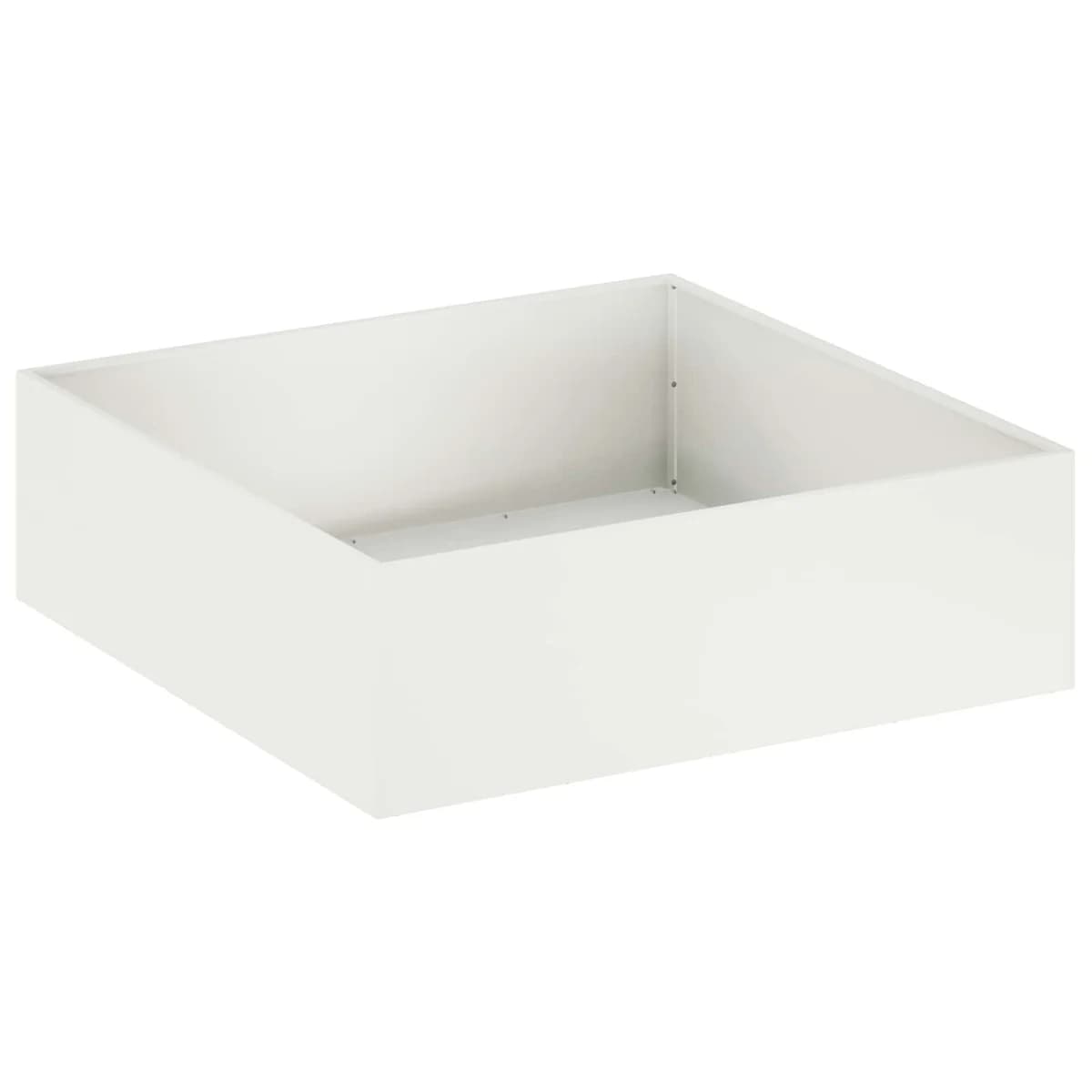 vidaXL Vaso de Jardim Branco 100 x 100 x 30 cm Aço laminado a frio