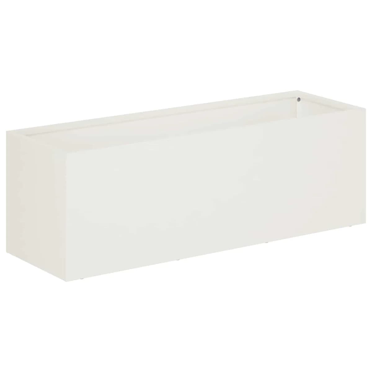 vidaXL Vaso de Jardim Branco 60 x 20 x 20 cm Aço laminado a frio