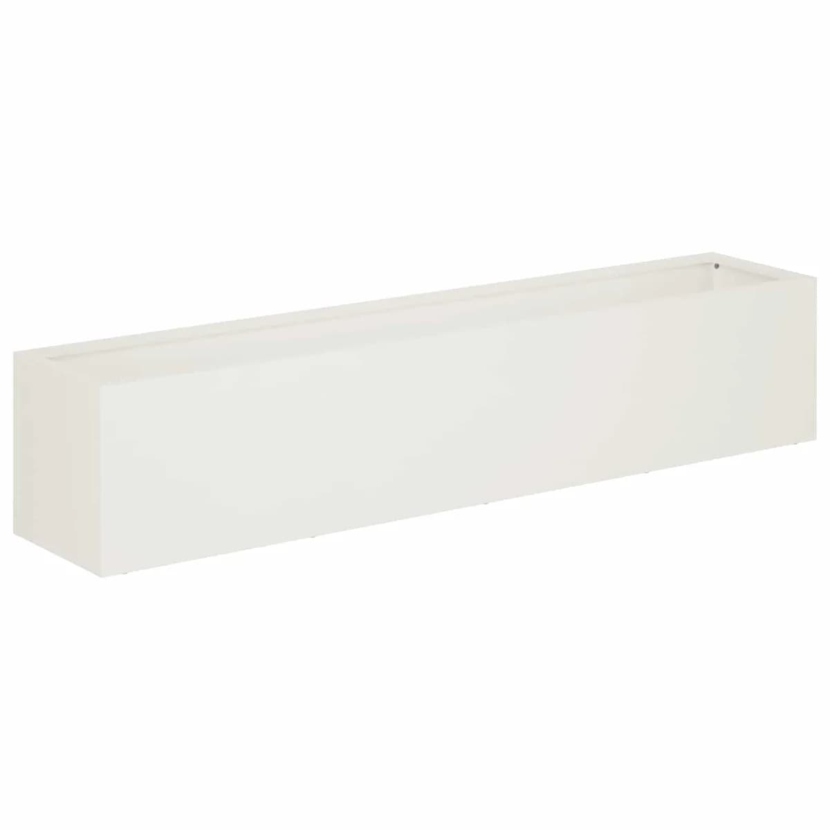 vidaXL Vaso de Jardim Branco 80 x 20 x 20 cm Aço laminado a frio