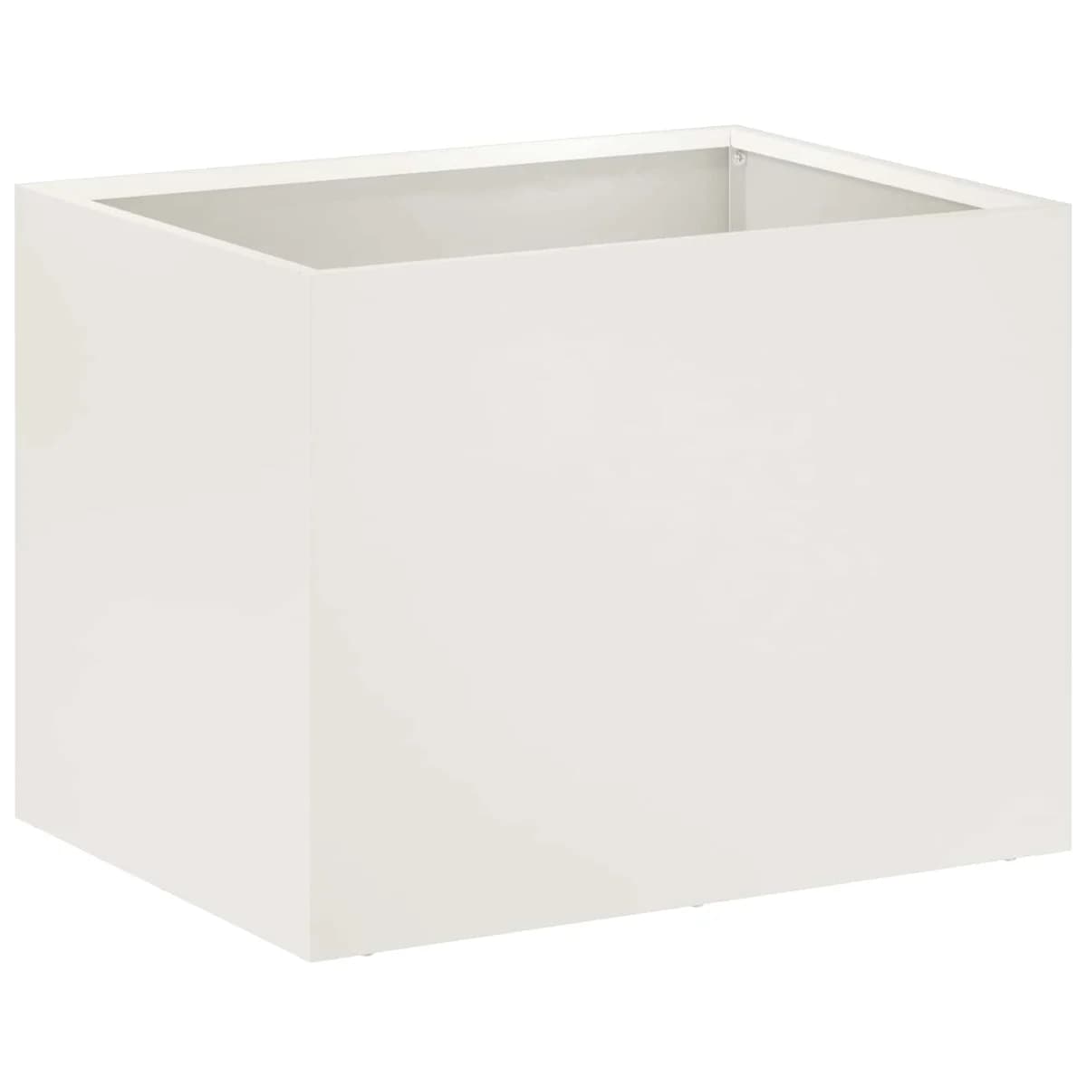 vidaXL Vaso de Jardim Branco 40 x 30 x 30 cm Aço laminado a frio