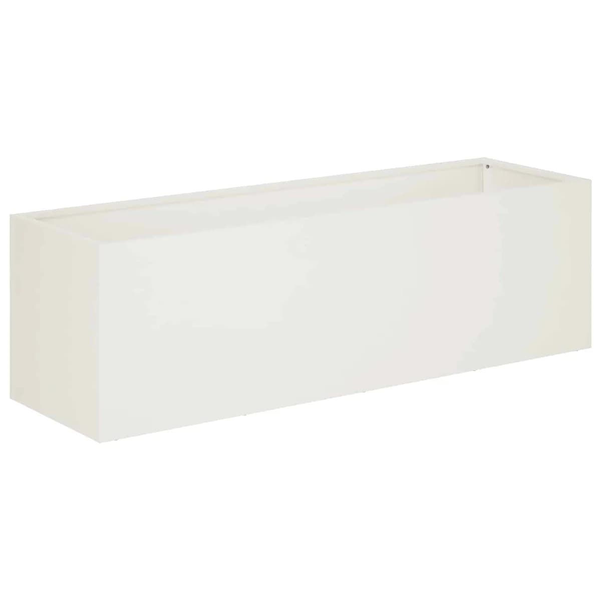 vidaXL Vaso de Jardim Branco 80 x 30 x 30 cm Aço laminado a frio