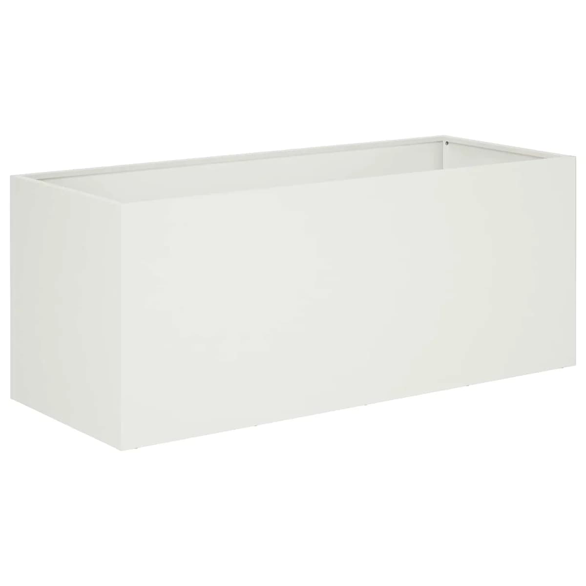 vidaXL Vaso de Jardim Branco 100 x 40 x 40 cm Aço laminado a frio