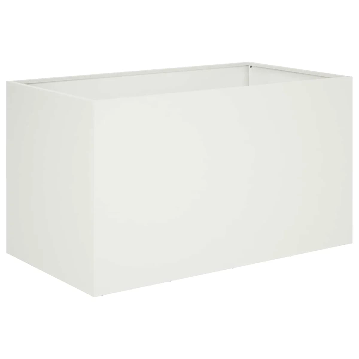 vidaXL Vaso de Jardim Branco 100 x 50 x 50 cm Aço laminado a frio