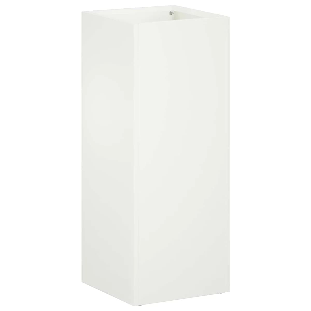 vidaXL Vaso de Jardim Branco 20 x 20 x 40 cm Aço laminado a frio