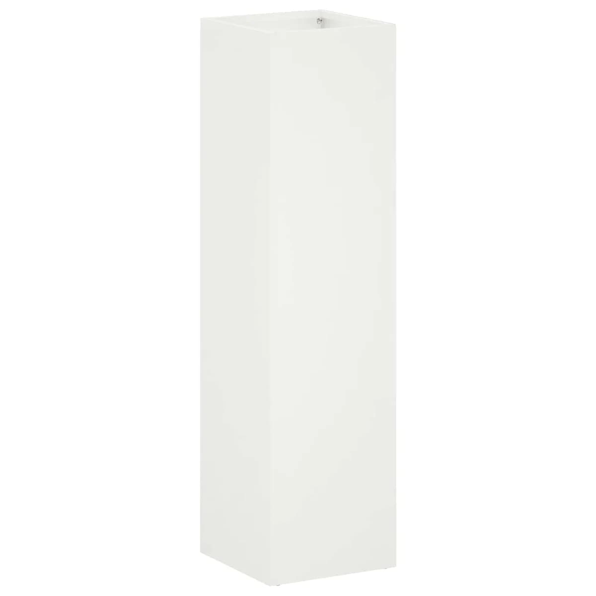 vidaXL Vaso de Jardim Branco 20 x 20 x 75 cm Aço laminado a frio