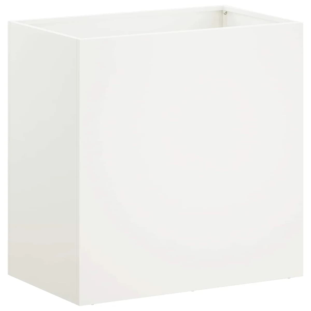 vidaXL Vaso de Jardim Branco 50 x 30 x 40 cm Aço laminado a frio
