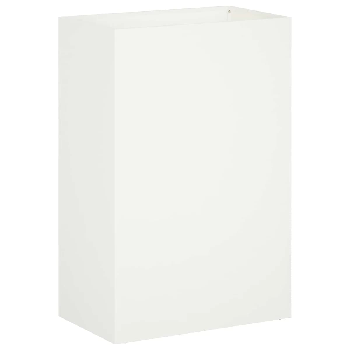 vidaXL Vaso de Jardim Branco 50 x 30 x 75 cm Aço laminado a frio