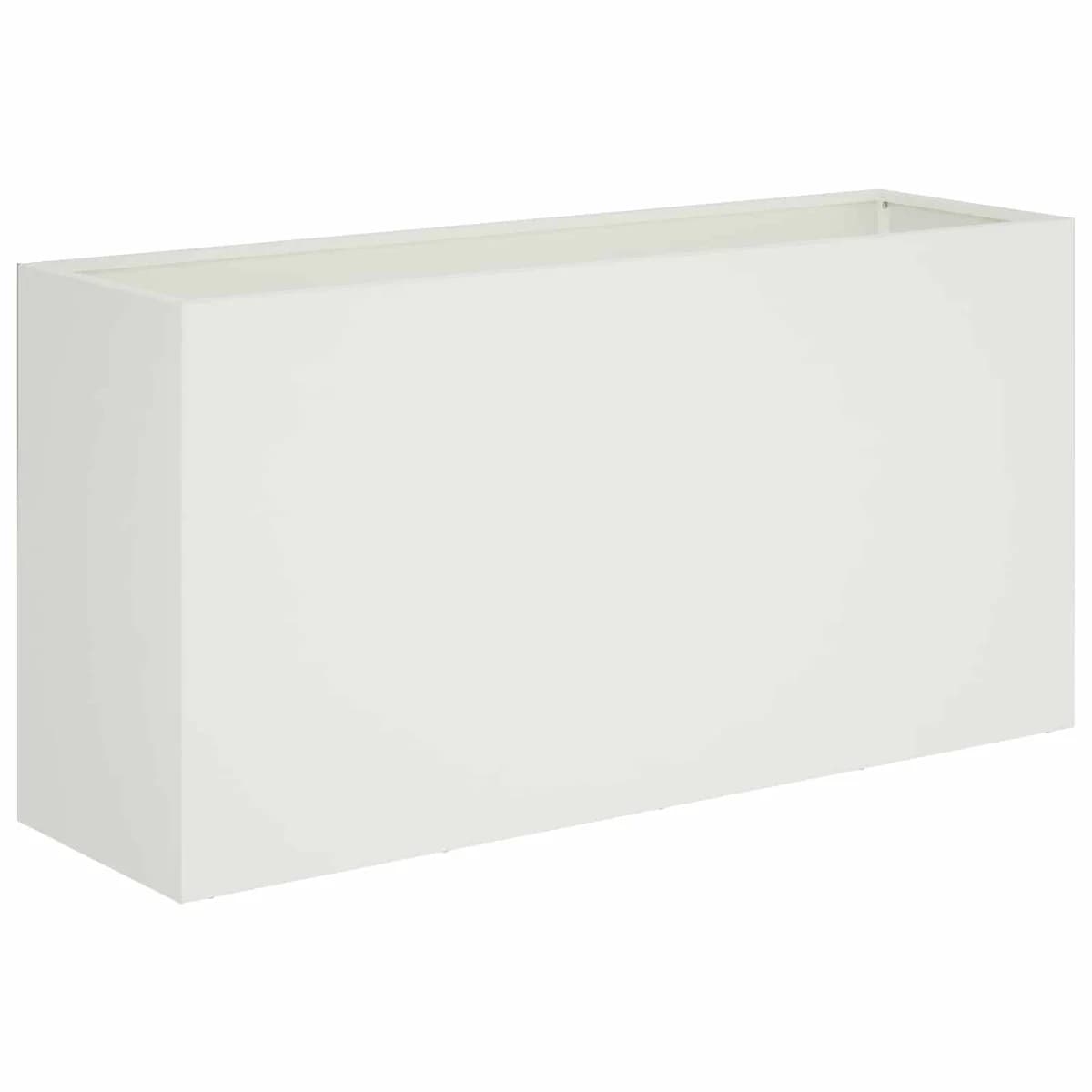 vidaXL Vaso de Jardim Branco 100 x 30 x 40 cm Aço laminado a frio