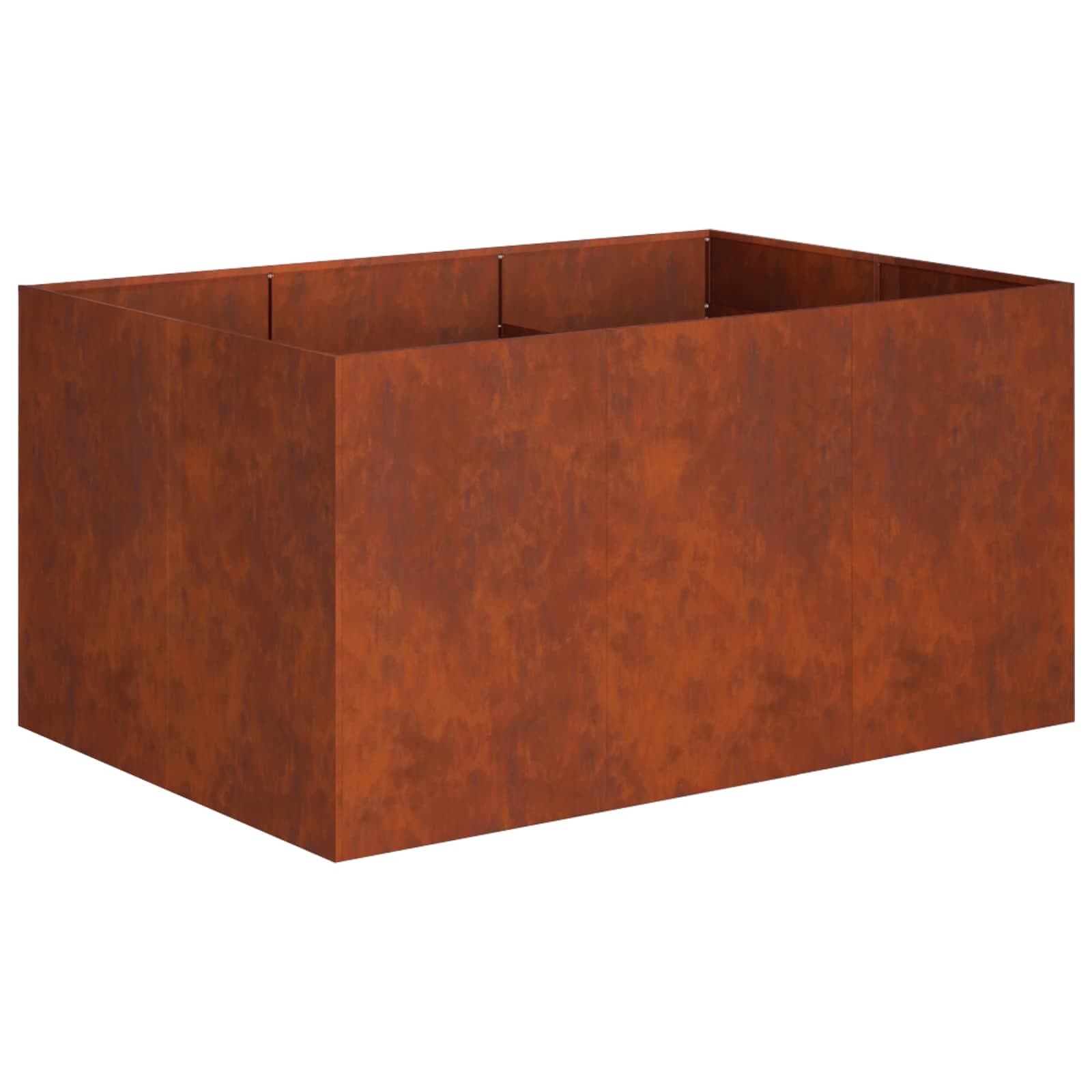 vidaXL Vaso de Jardim Ferro Enferrujado 120 x 80 x 60 cm Aço Corten