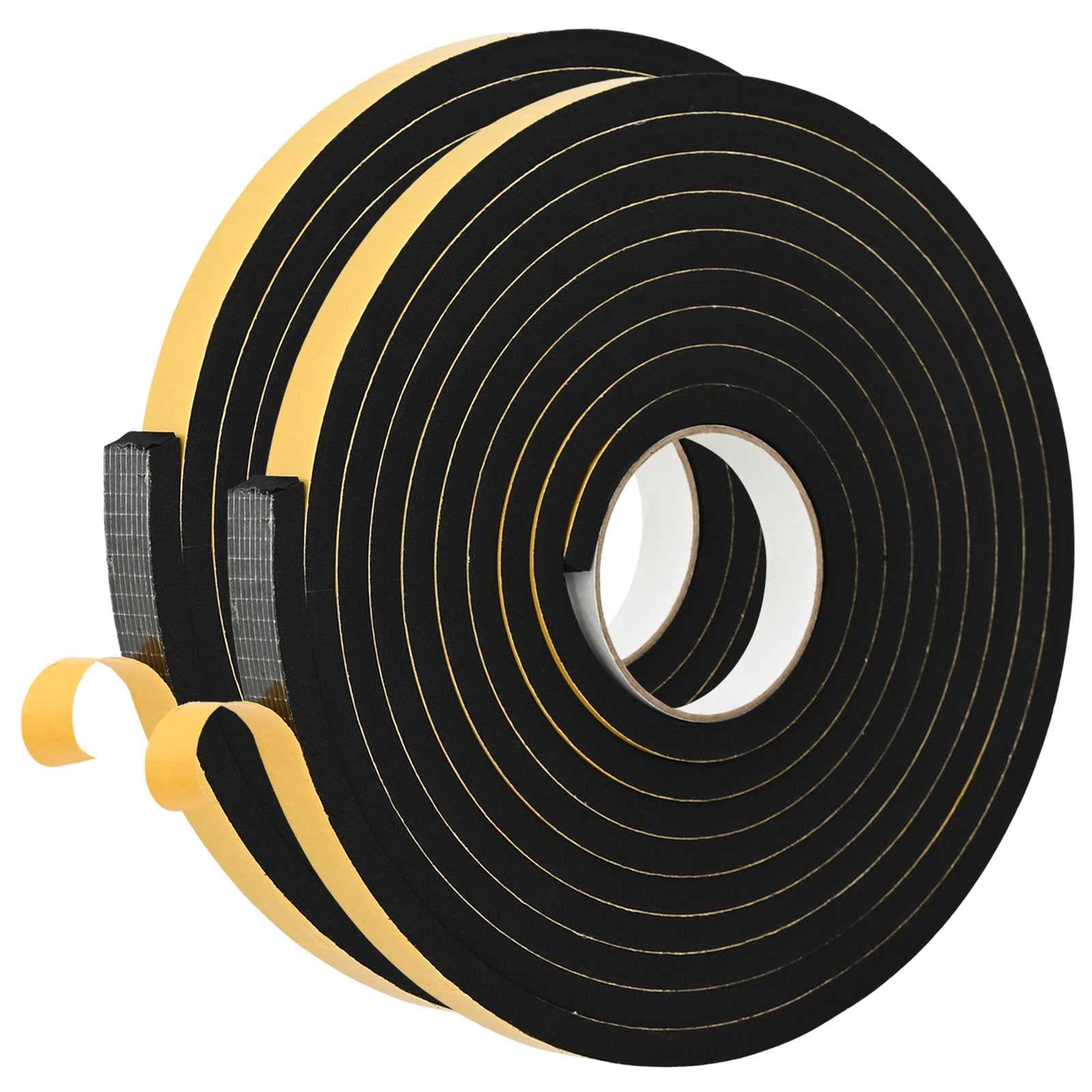 vidaXL Fita de espuma autoadesiva 2 pcs Preto 20mm x 5m Espuma CR