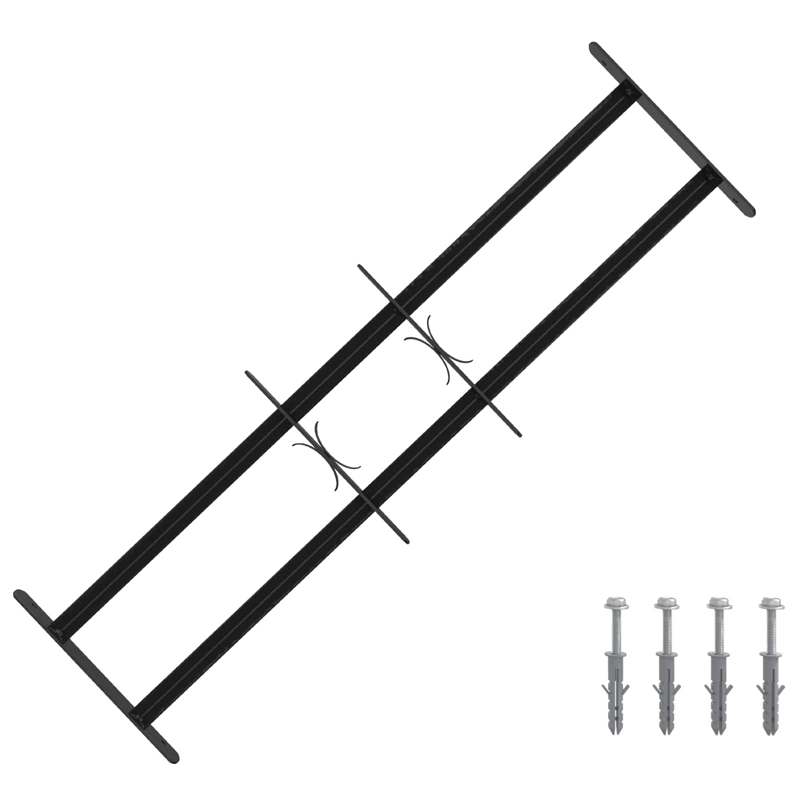 vidaXL Grade de Segurança para Janelas com 2 Barras Cruzadas 3 pcs