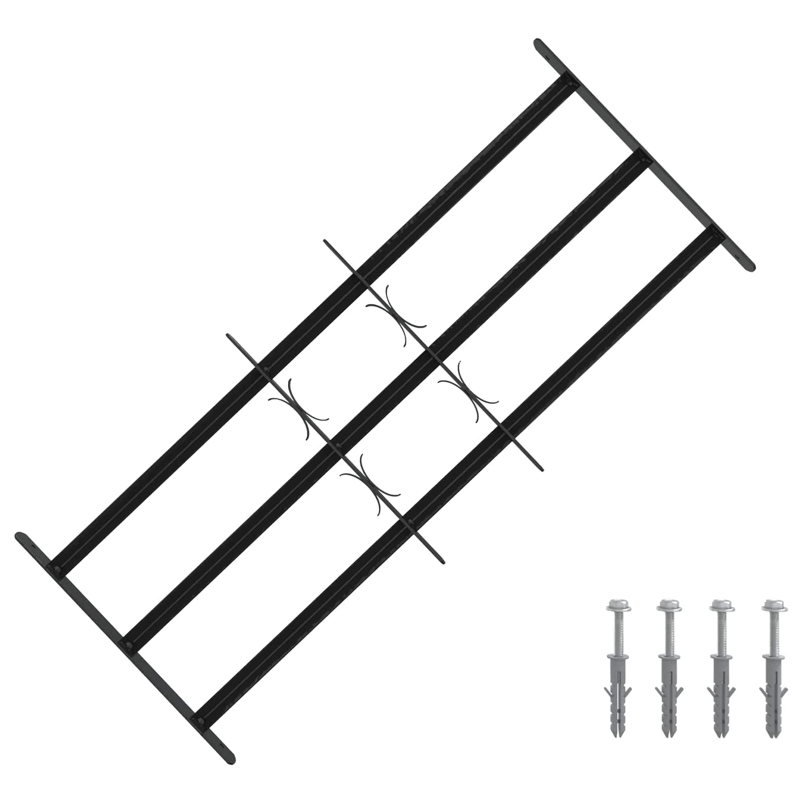 vidaXL Grade de Segurança para Janelas com 3 Barras Transversais 3 pcs