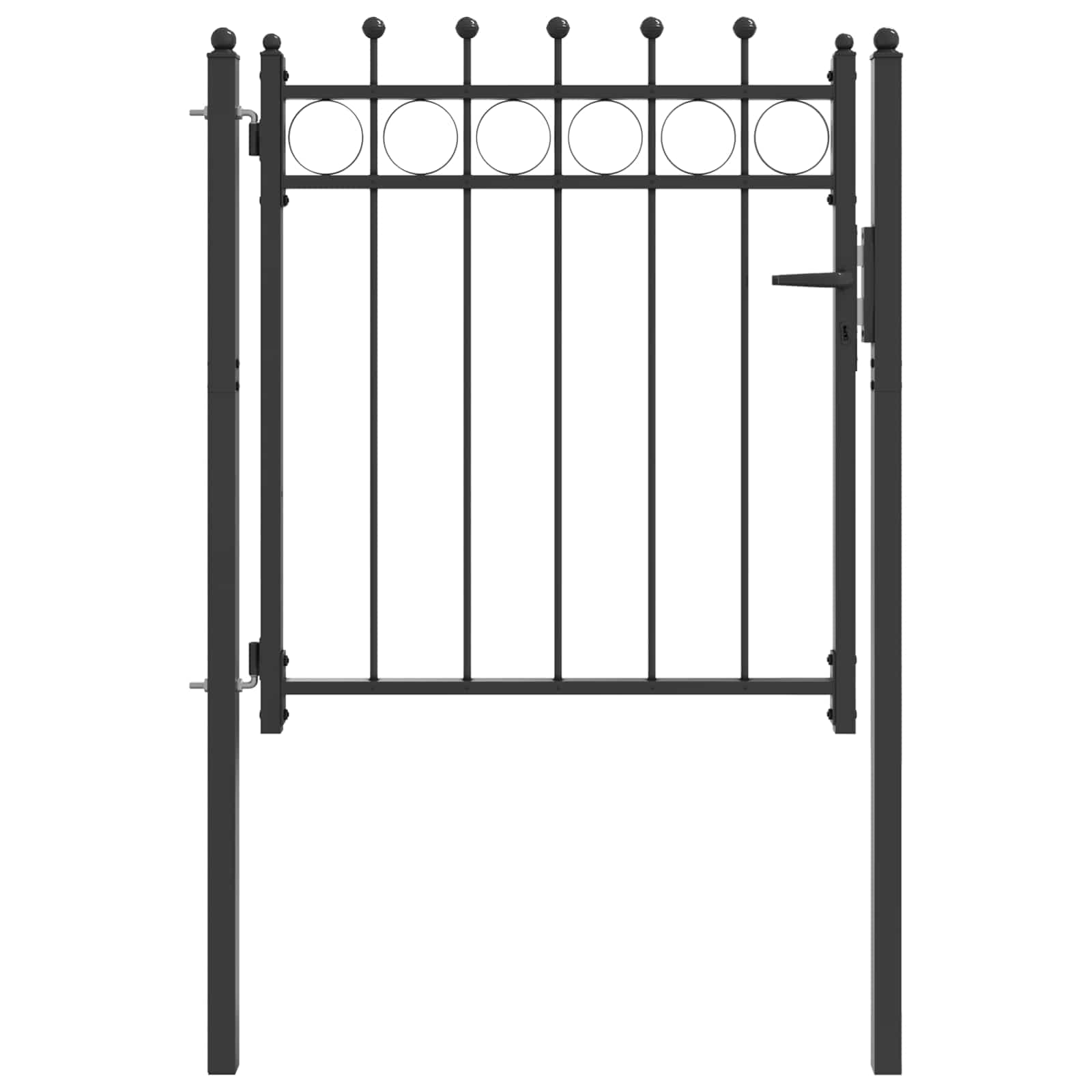 vidaXL Portão de Cerca HORST 100 x 100 cm Metal Preto Trancável