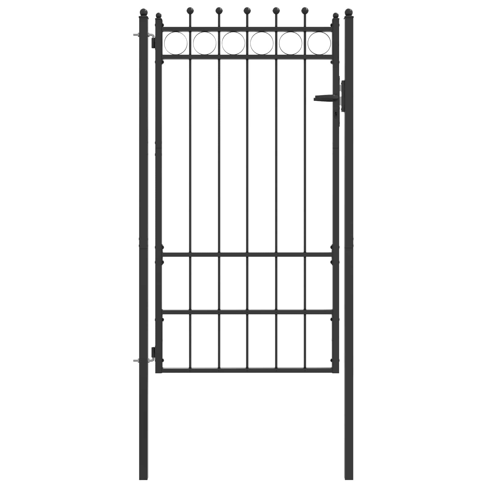 vidaXL Portão de Cerca HORST 100 x 175 cm Metal Preto Trancável