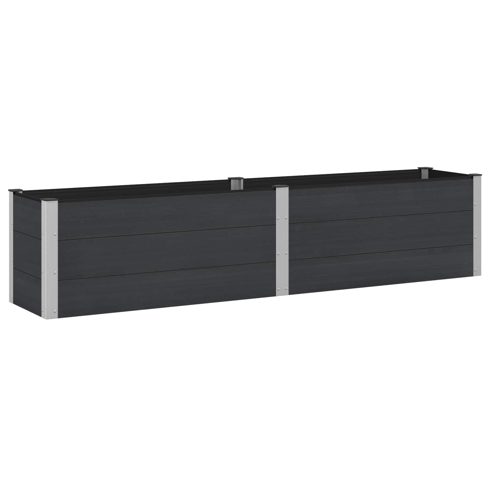 vidaXL Canteiro de jardim elevado Preto 250 x 50 x 54 cm