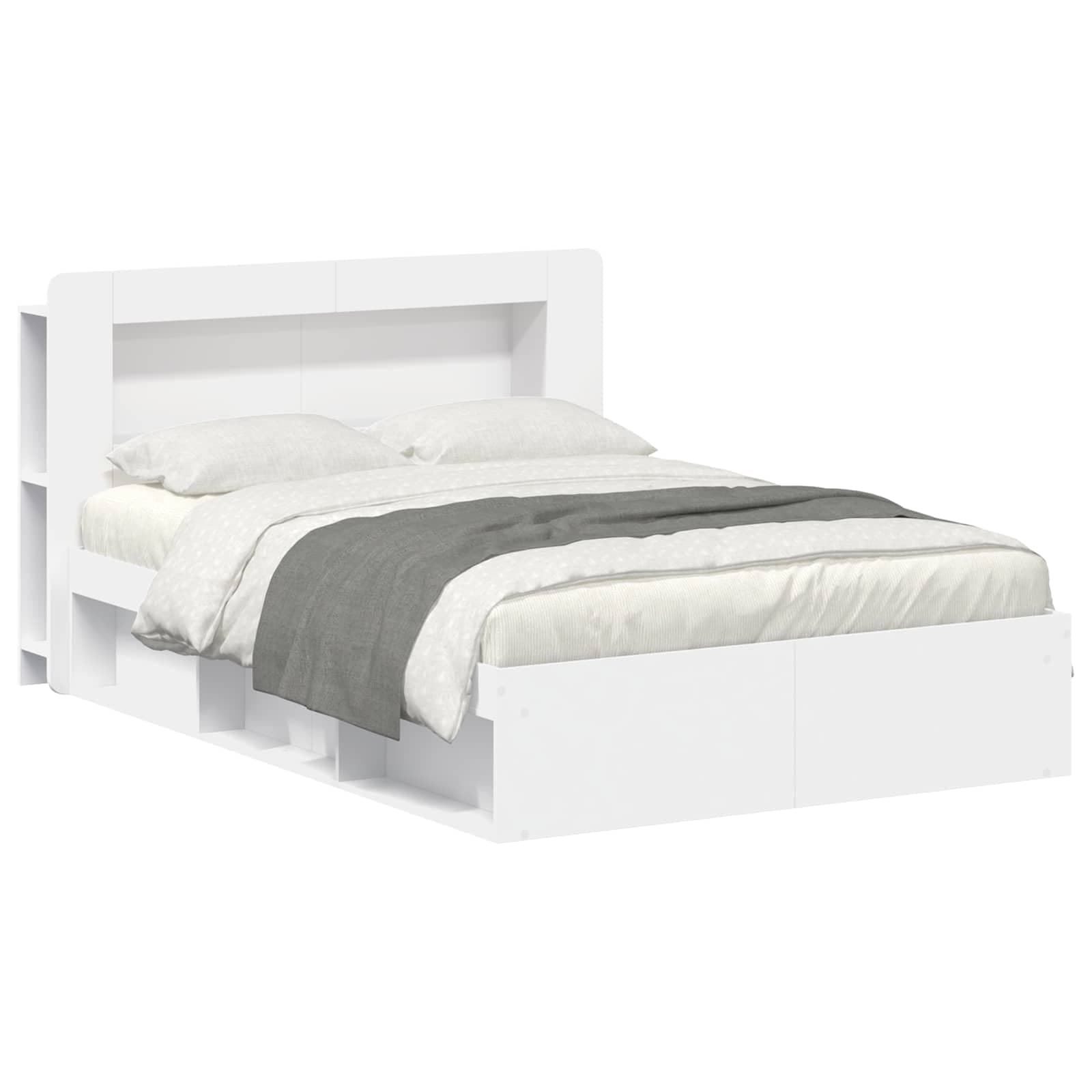 vidaXL Estrutura de Cama com Armazenamento Branco 140 x 200 cm